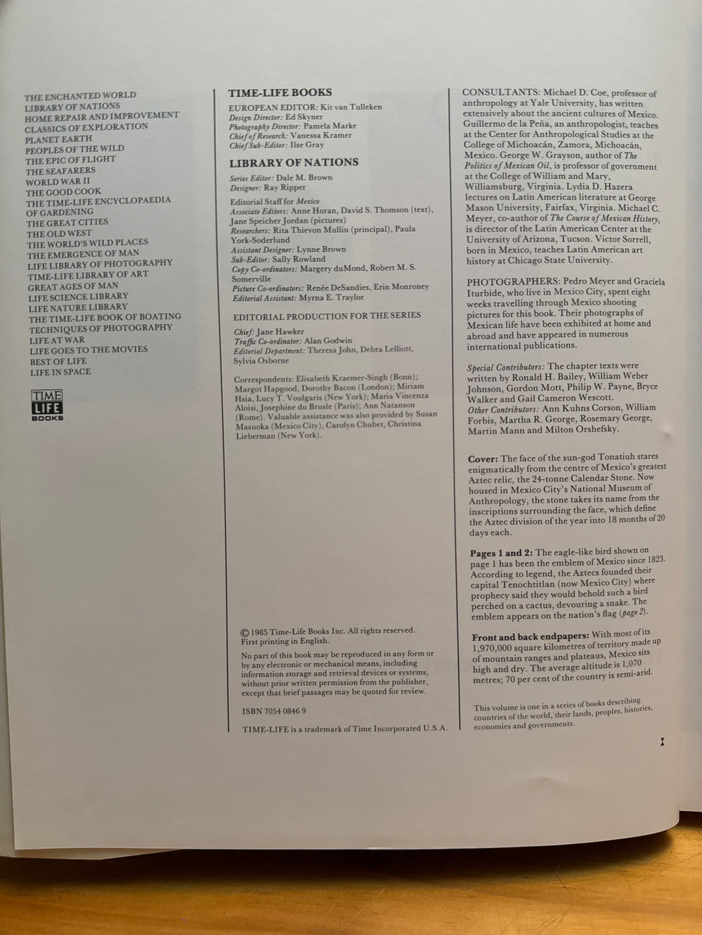 Mexico Library Of Nationals hardcover book