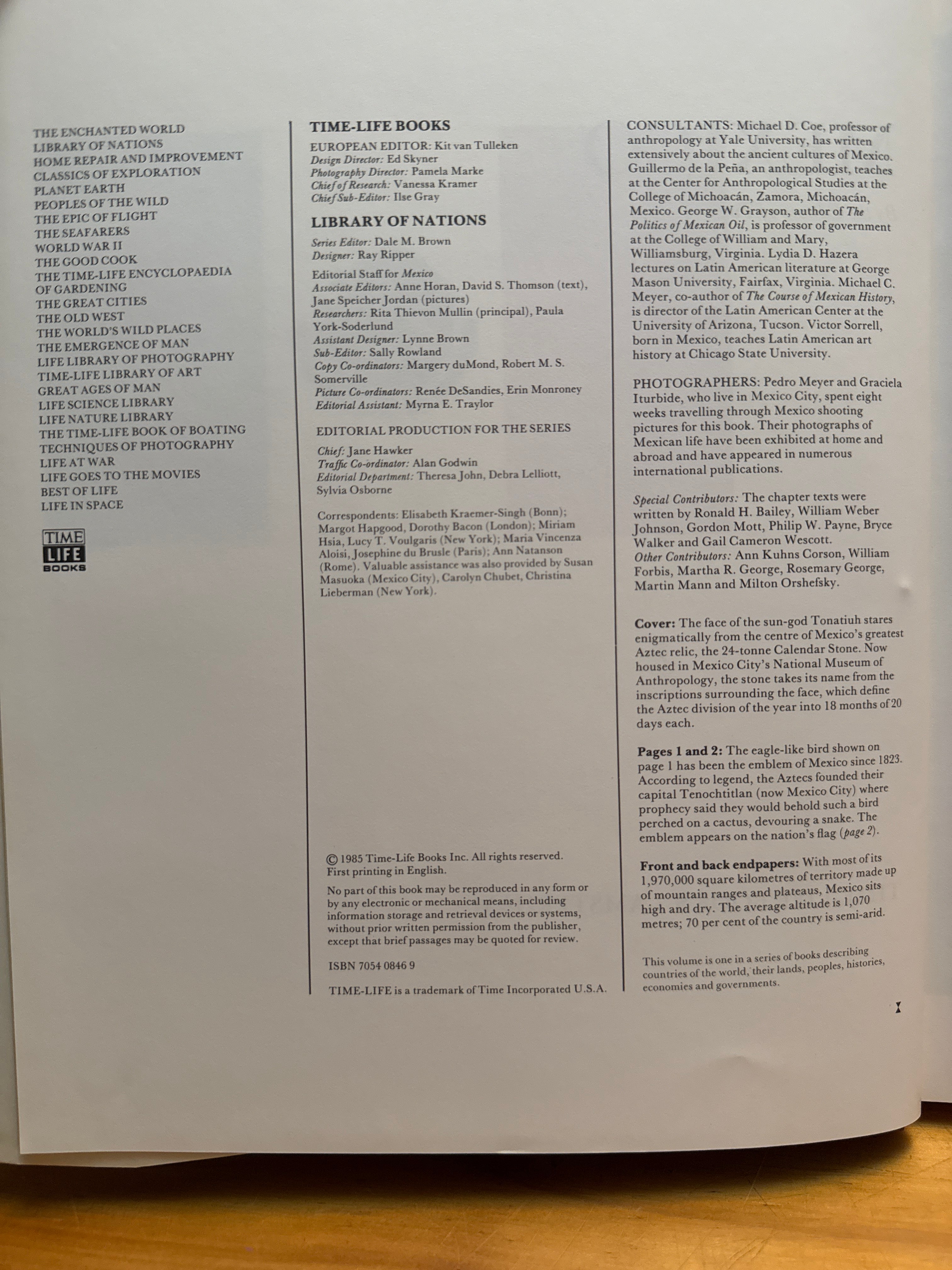 Mexico Library Of Nationals hardcover book