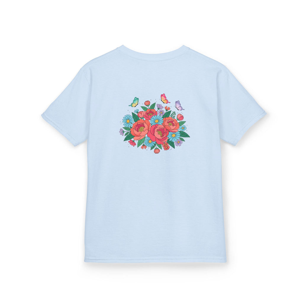 Kids Tee — Colorful Floral Bouquet with Butterflies