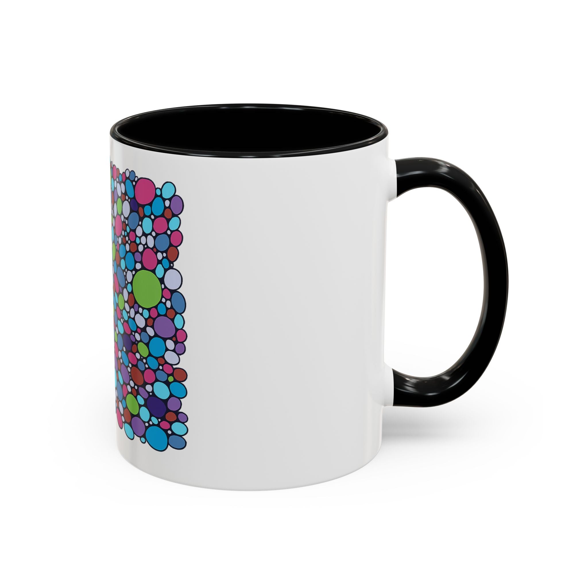 Colourful Bubble Pattern Accent Coffee Mug — Vibrant Abstract Dots 11/15oz