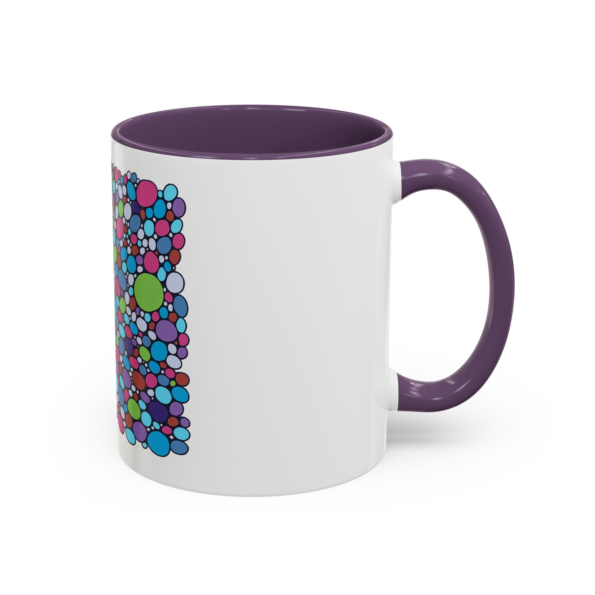 Colourful Bubble Pattern Accent Coffee Mug — Vibrant Abstract Dots 11/15oz