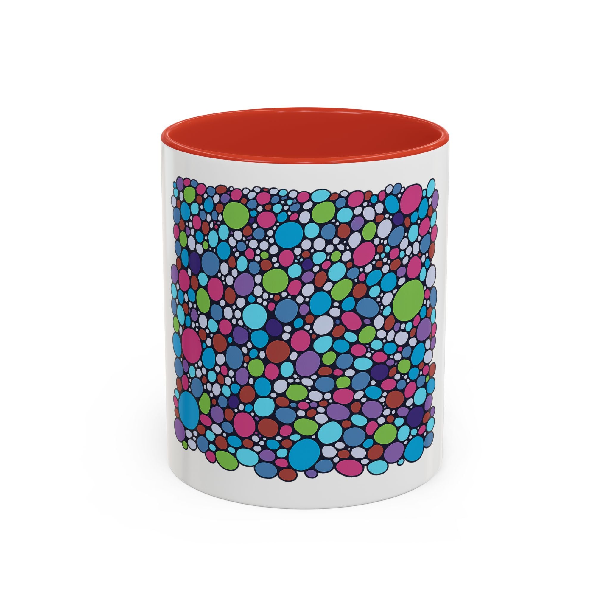 Colourful Bubble Pattern Accent Coffee Mug — Vibrant Abstract Dots 11/15oz