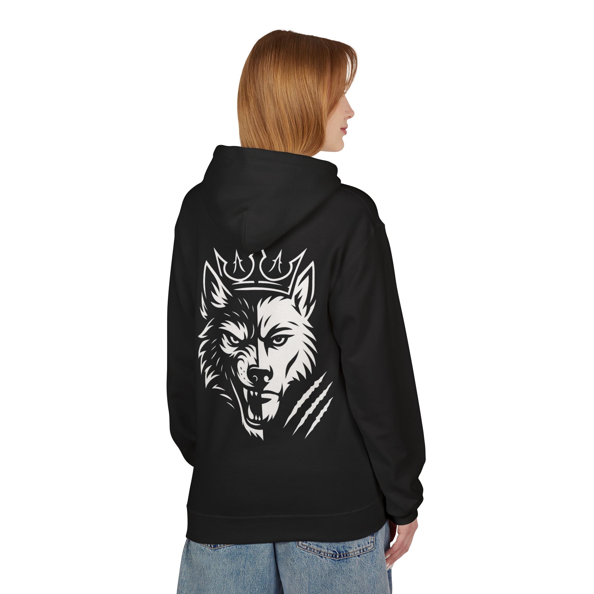 Wolf King Hoodie — Crowned Wolf Graphic Pullover