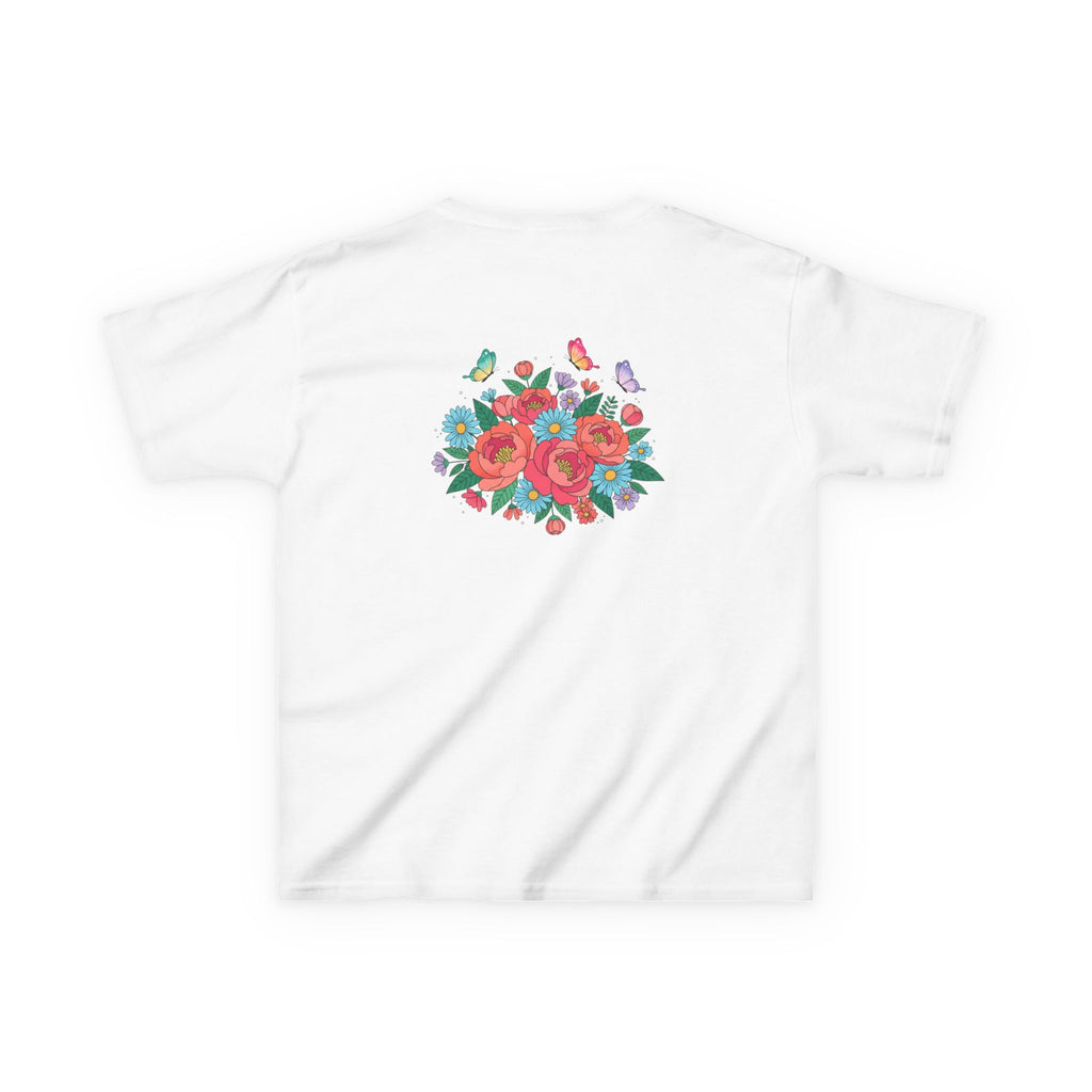 Kids Tee — Colorful Floral Bouquet with Butterflies