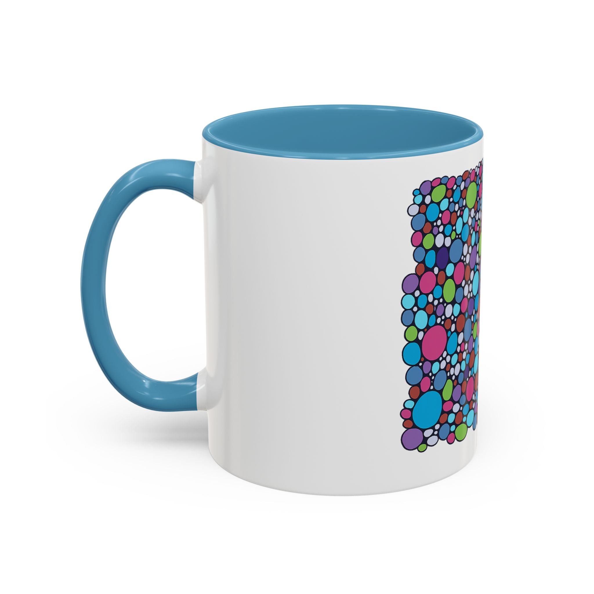 Colourful Bubble Pattern Accent Coffee Mug — Vibrant Abstract Dots 11/15oz