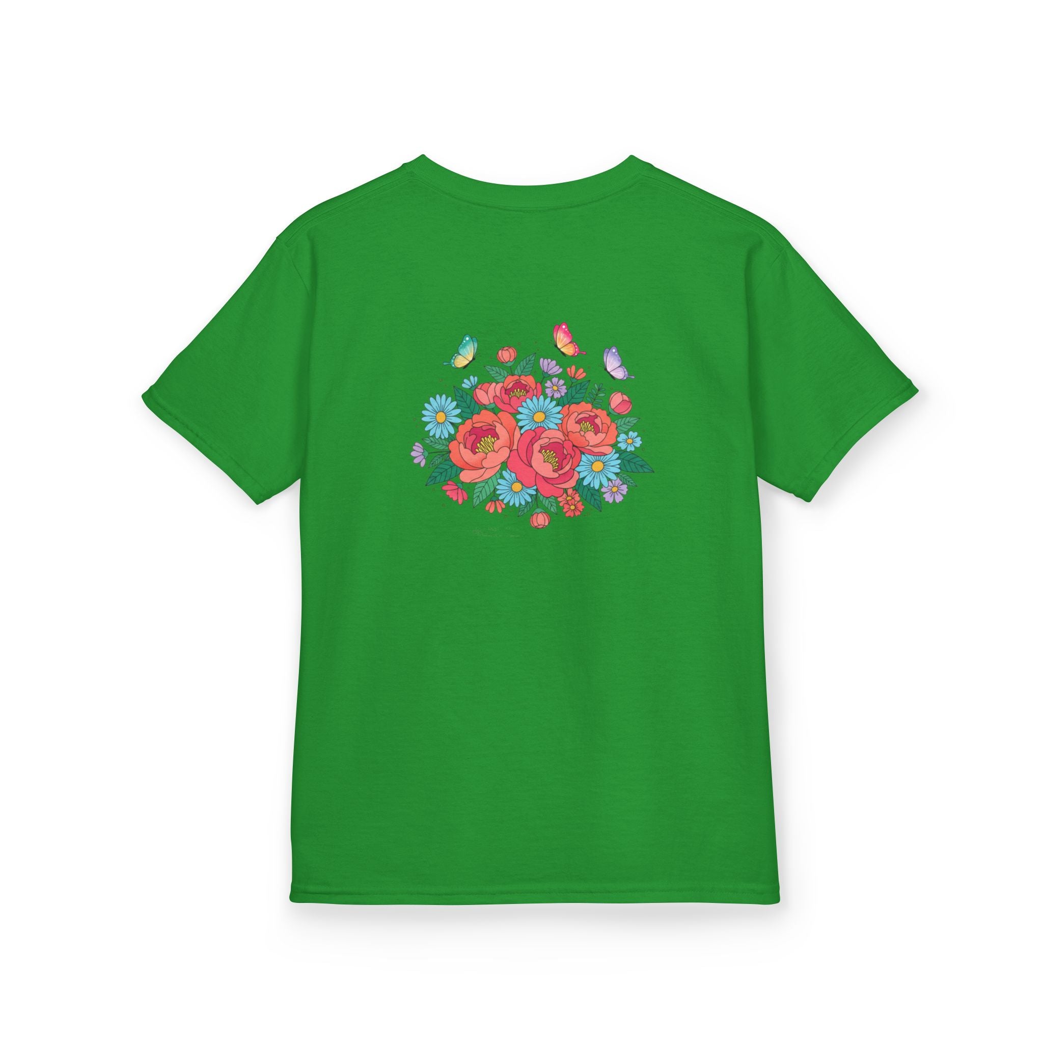Kids Tee — Colorful Floral Bouquet with Butterflies