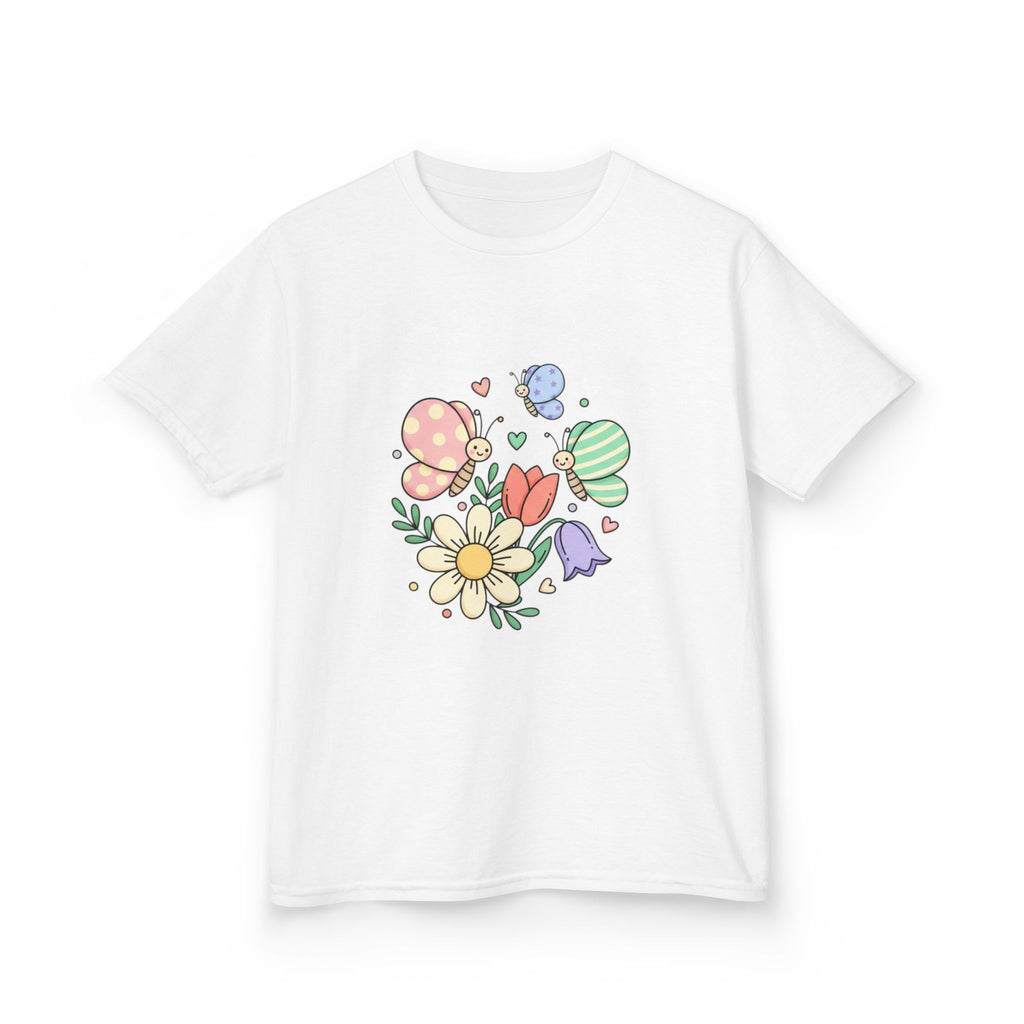 Kids Floral Butterfly Tee — Cute Pastel Flowers & Butterflies Personalized Shirt