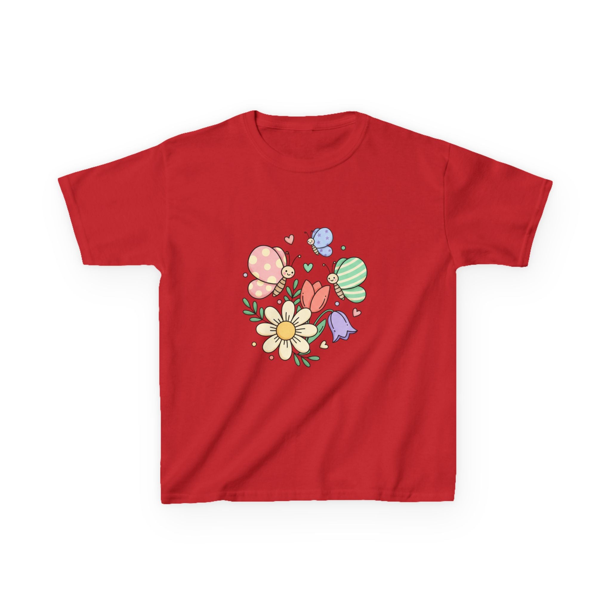 Kids Floral Butterfly Tee — Cute Pastel Flowers & Butterflies Personalized Shirt