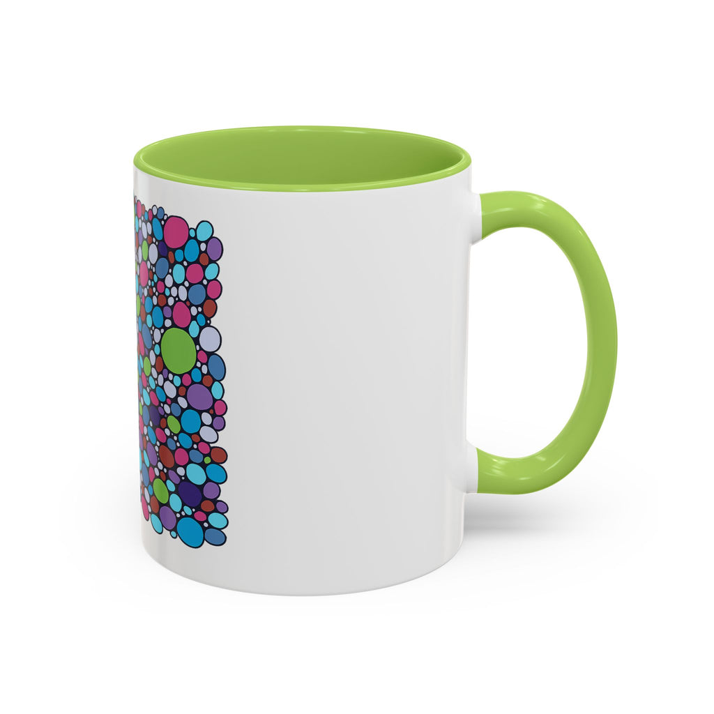 Colourful Bubble Pattern Accent Coffee Mug — Vibrant Abstract Dots 11/15oz