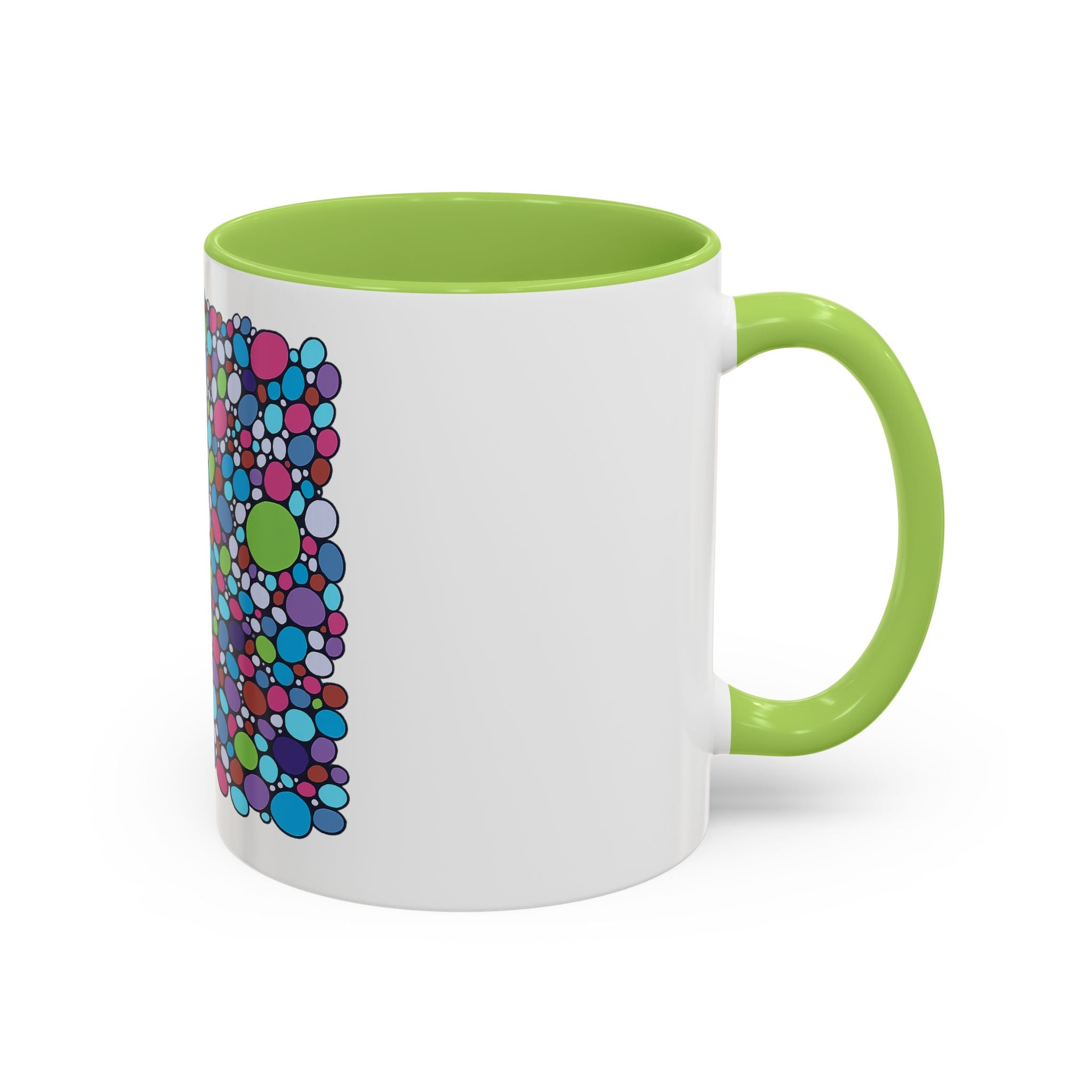 Colourful Bubble Pattern Accent Coffee Mug — Vibrant Abstract Dots 11/15oz
