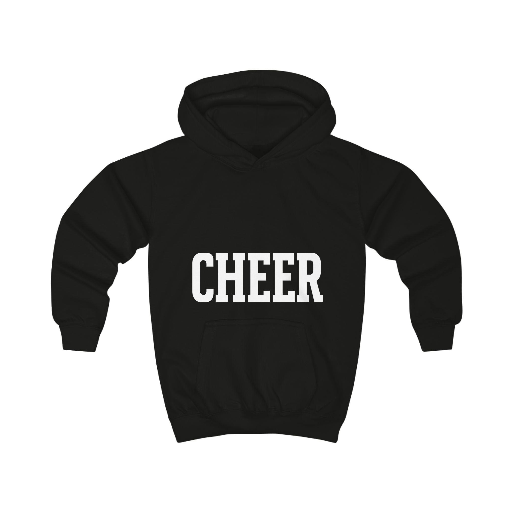 Kids Cheer Hoodie with Pom-Pom Cheerleader Silhouette