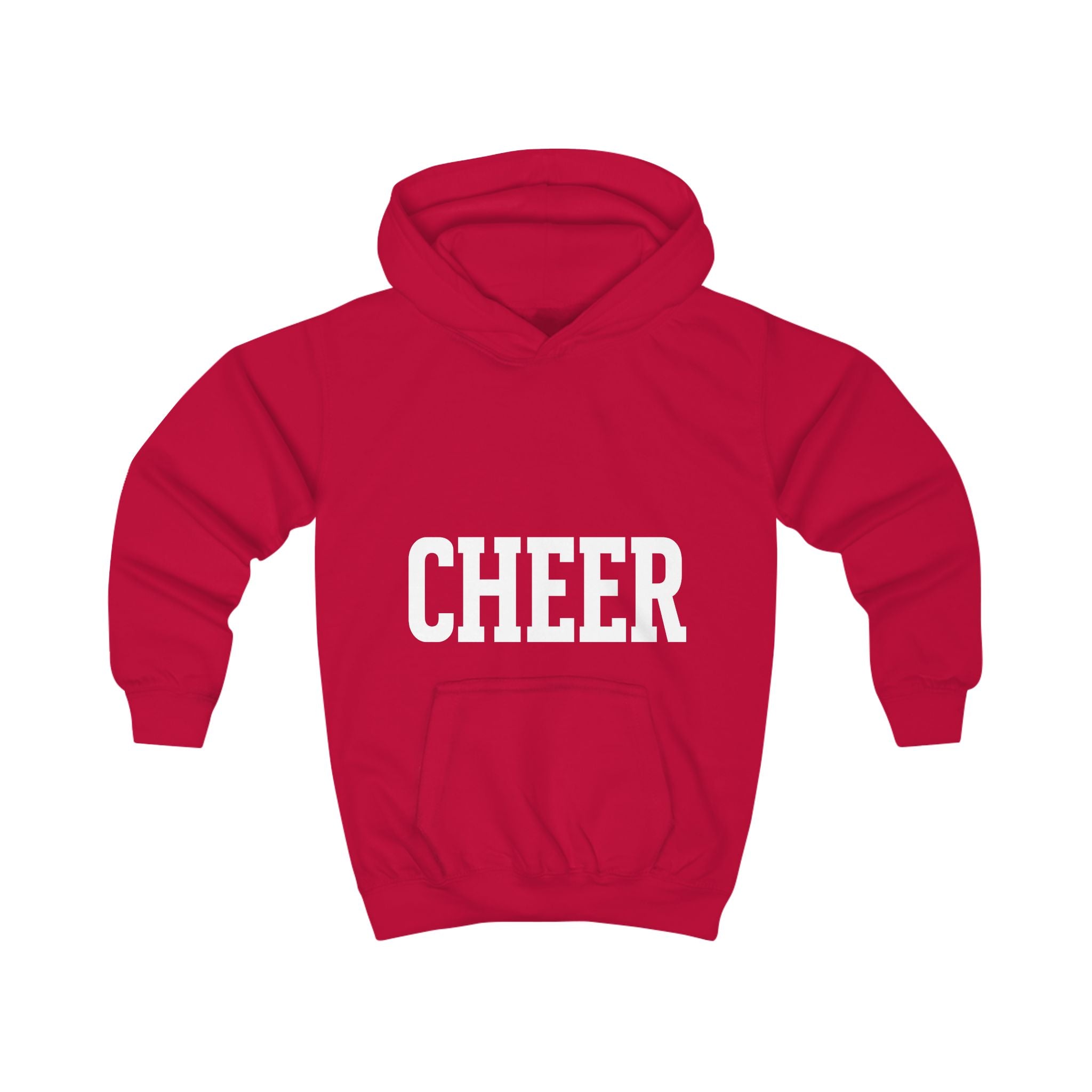 Kids Cheer Hoodie with Pom-Pom Cheerleader Silhouette