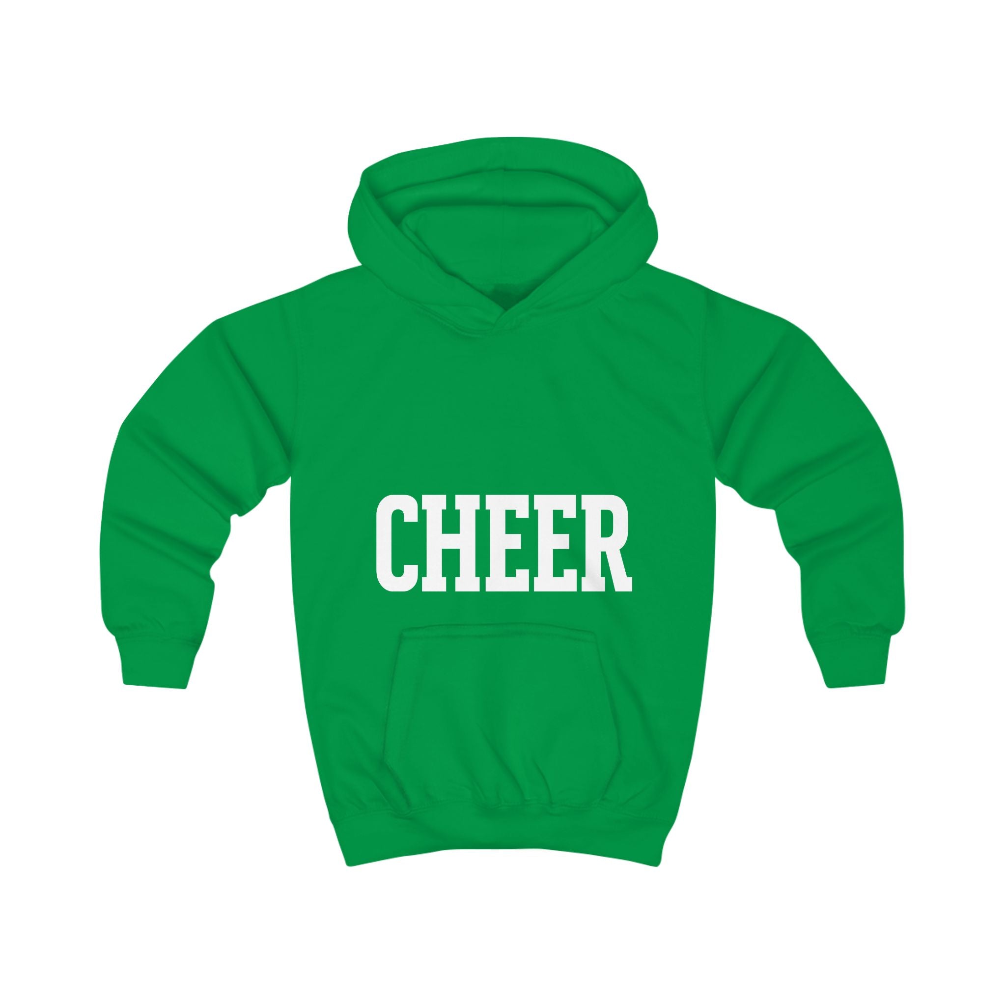 Kids Cheer Hoodie with Pom-Pom Cheerleader Silhouette