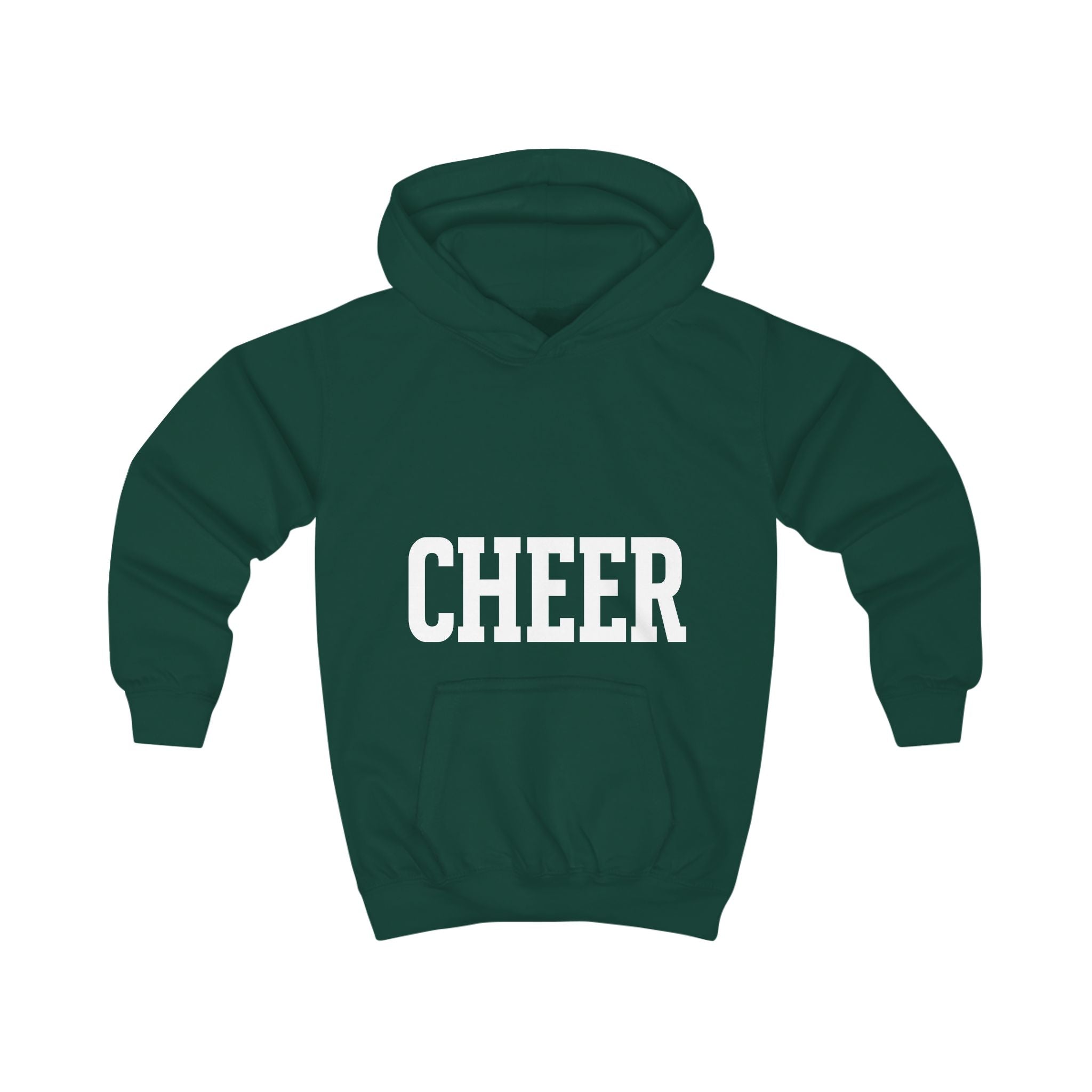 Kids Cheer Hoodie with Pom-Pom Cheerleader Silhouette
