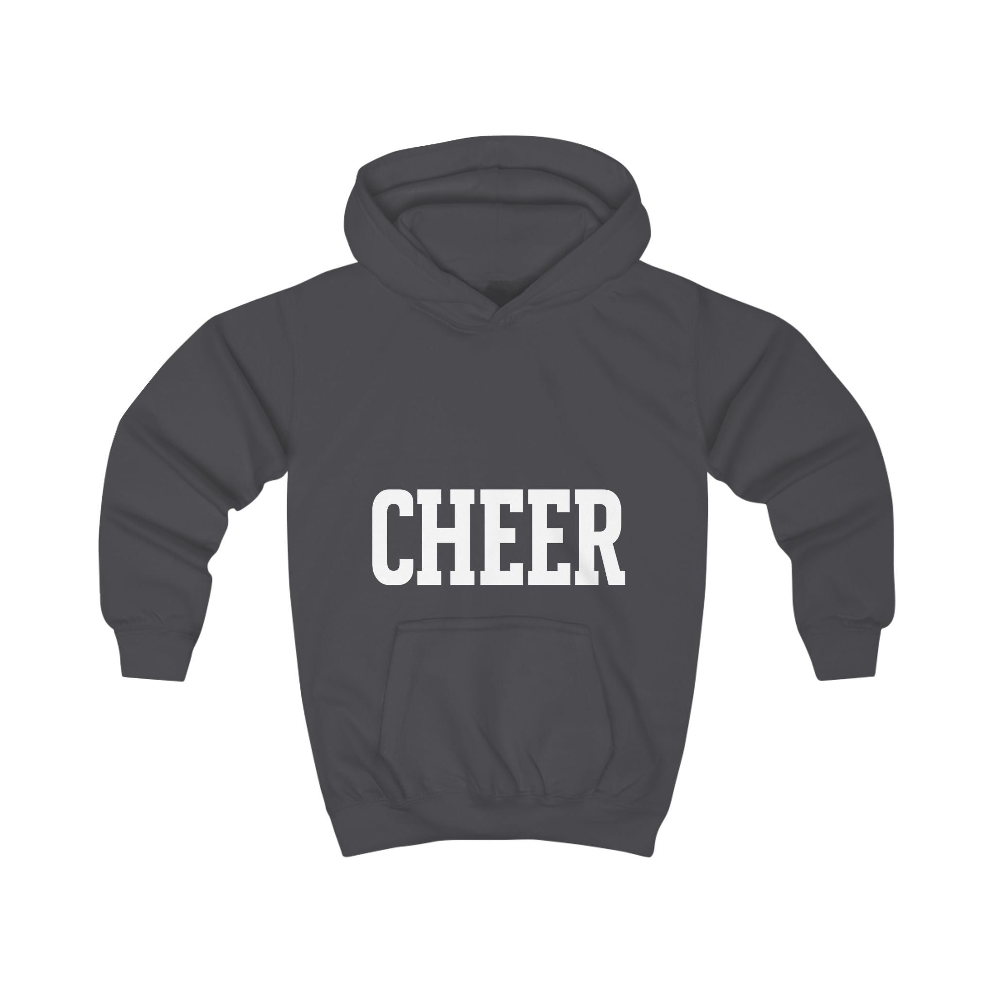 Kids Cheer Hoodie with Pom-Pom Cheerleader Silhouette