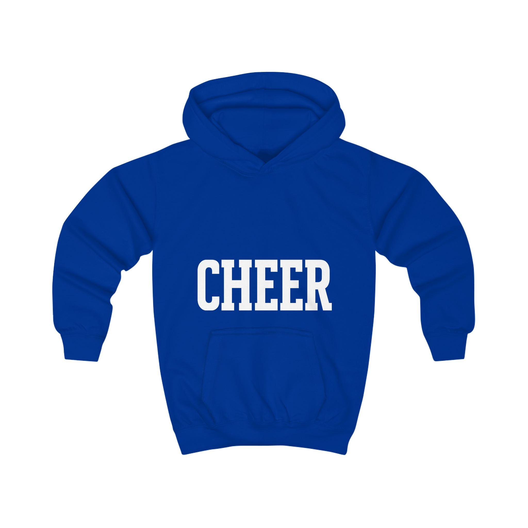 Kids Cheer Hoodie with Pom-Pom Cheerleader Silhouette