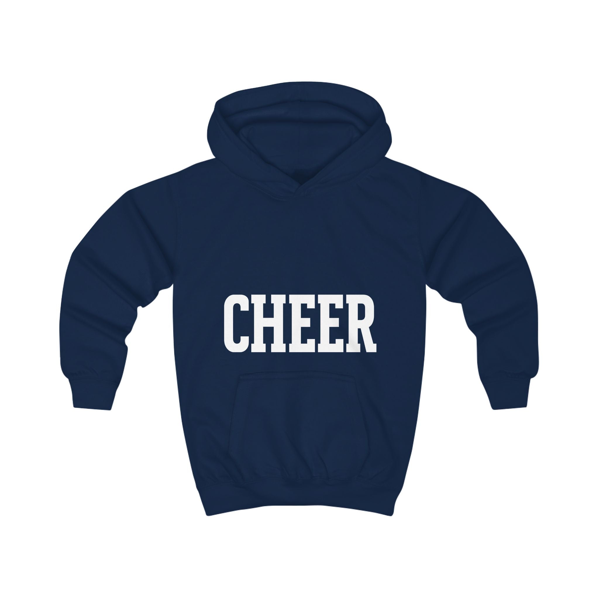 Kids Cheer Hoodie with Pom-Pom Cheerleader Silhouette