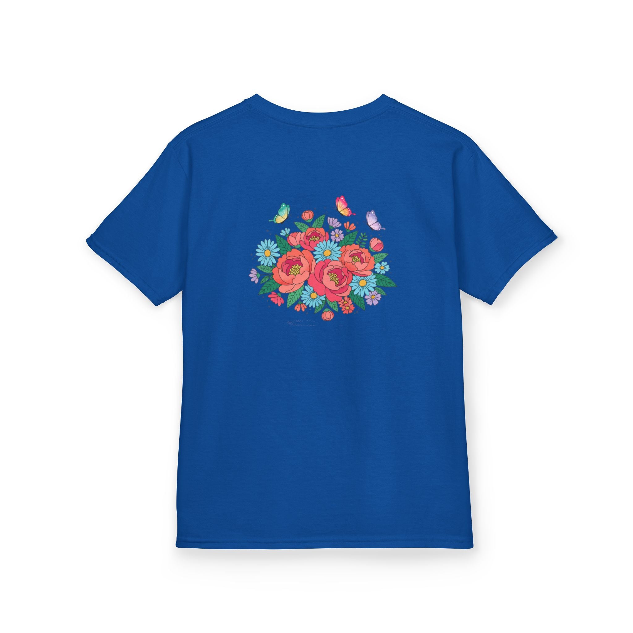 Kids Tee — Colorful Floral Bouquet with Butterflies
