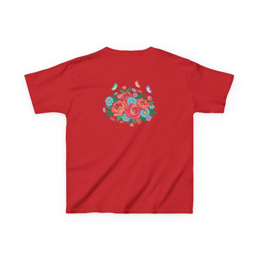 Kids Tee — Colorful Floral Bouquet with Butterflies
