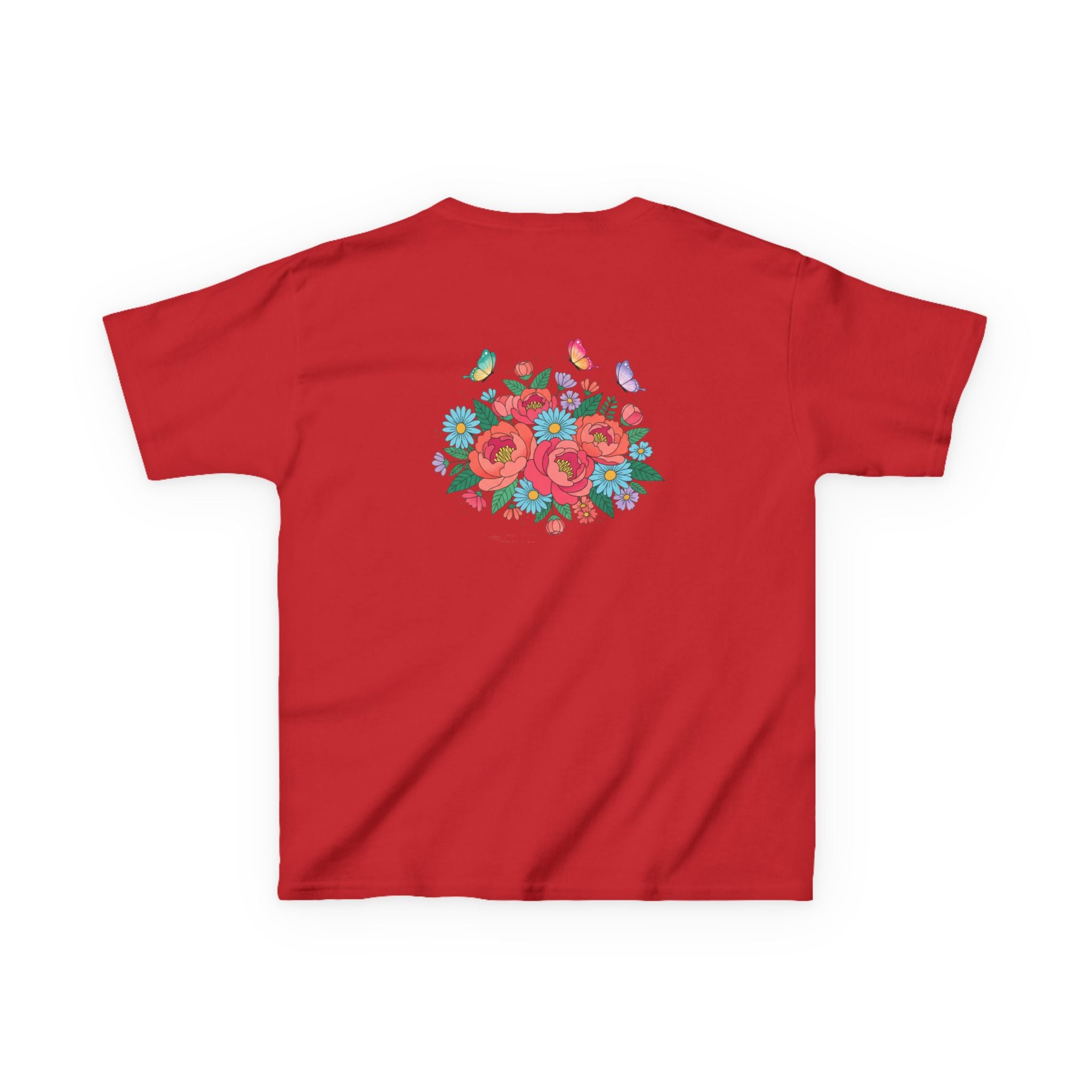 Kids Tee — Colorful Floral Bouquet with Butterflies