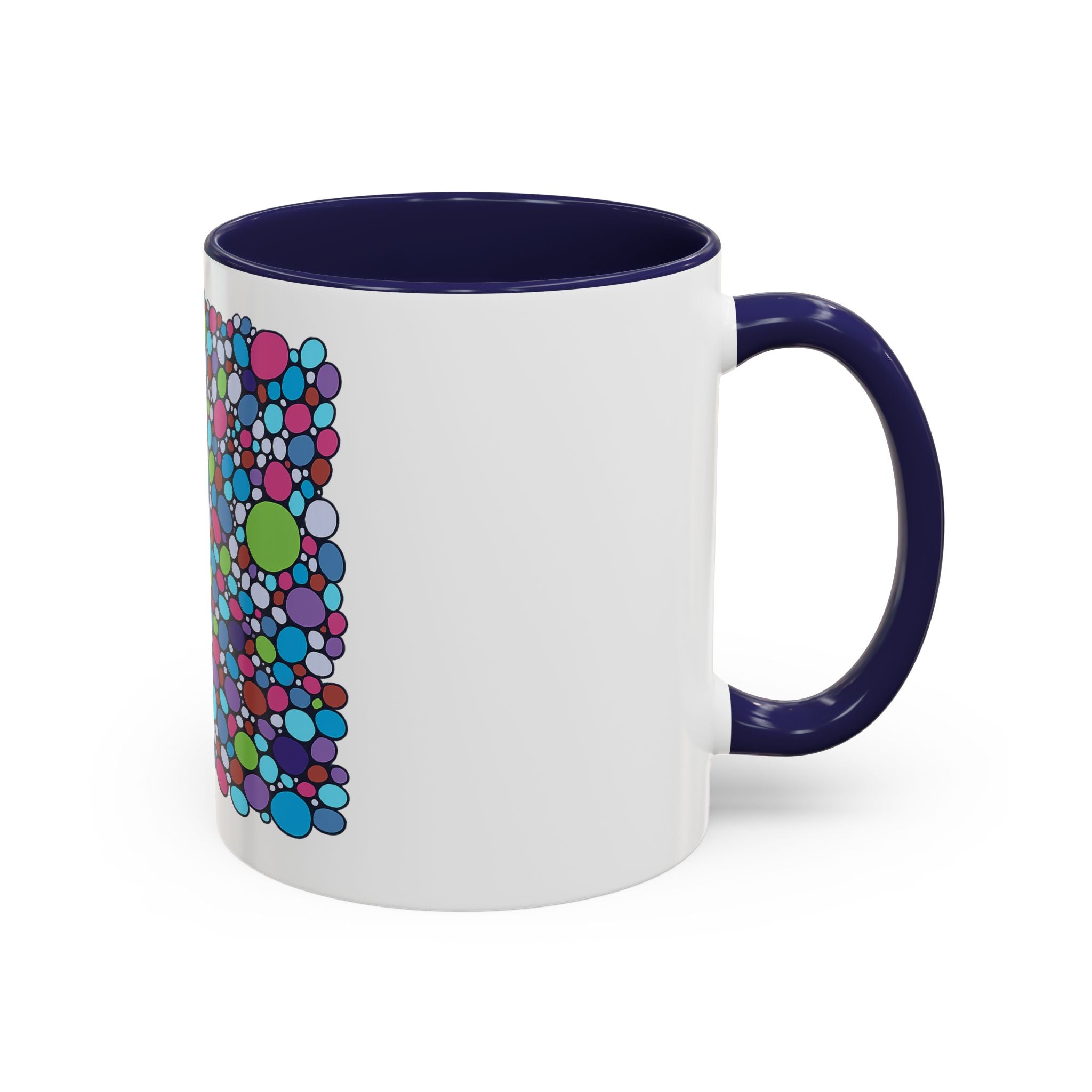 Colourful Bubble Pattern Accent Coffee Mug — Vibrant Abstract Dots 11/15oz