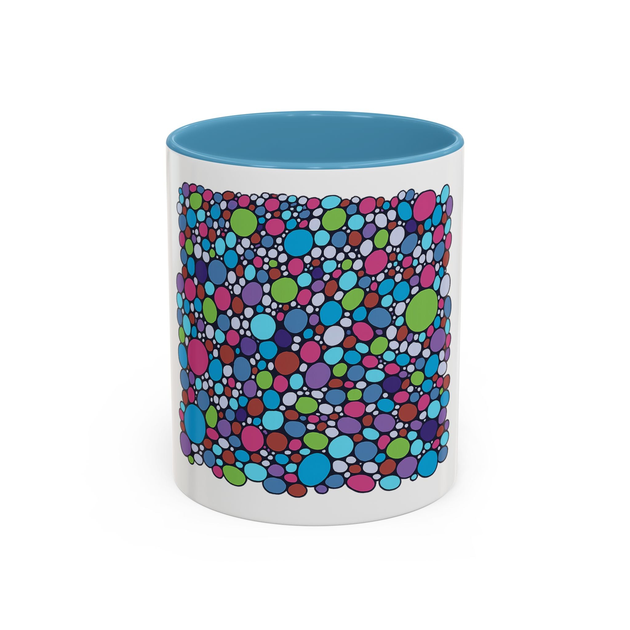 Colourful Bubble Pattern Accent Coffee Mug — Vibrant Abstract Dots 11/15oz