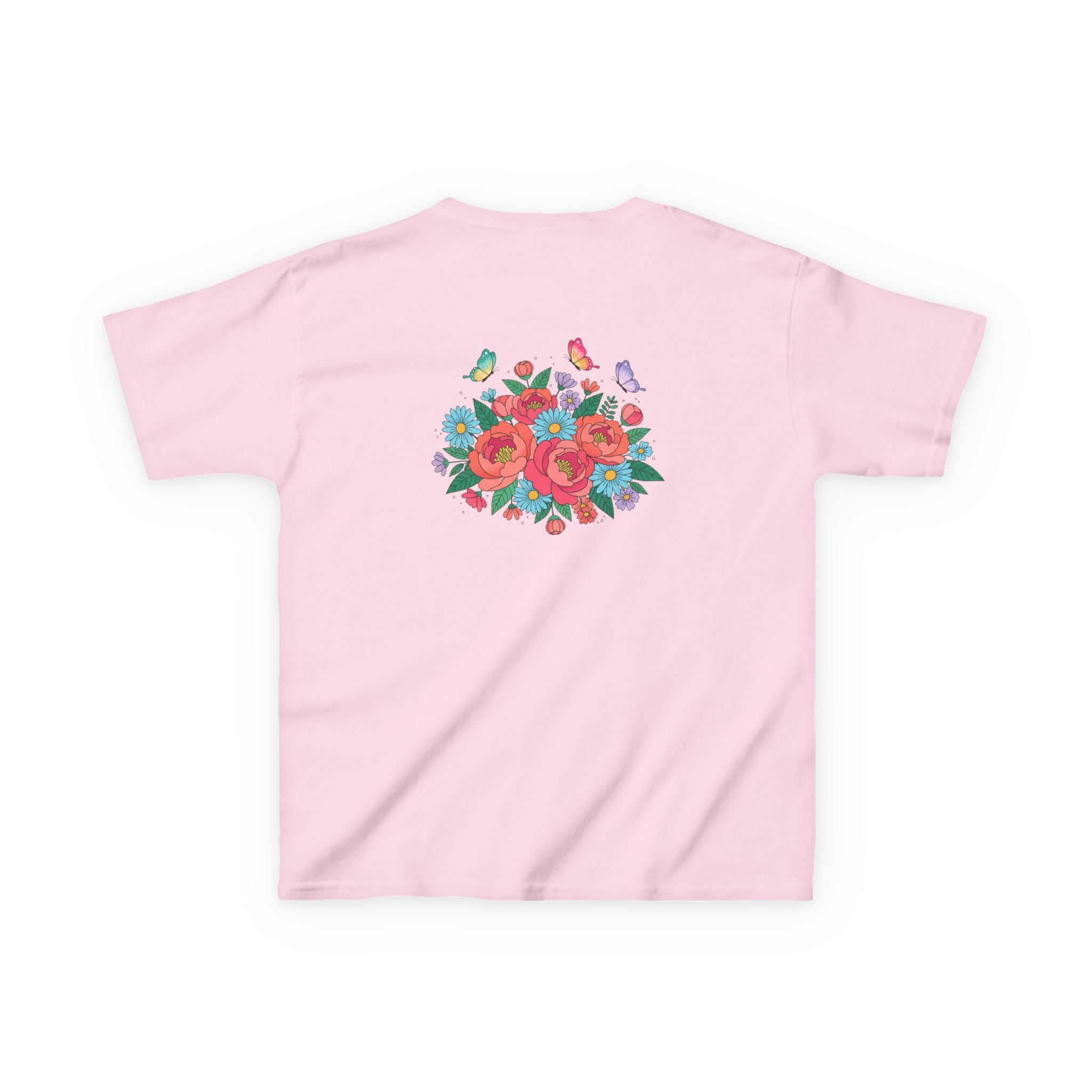 Kids Tee — Colorful Floral Bouquet with Butterflies