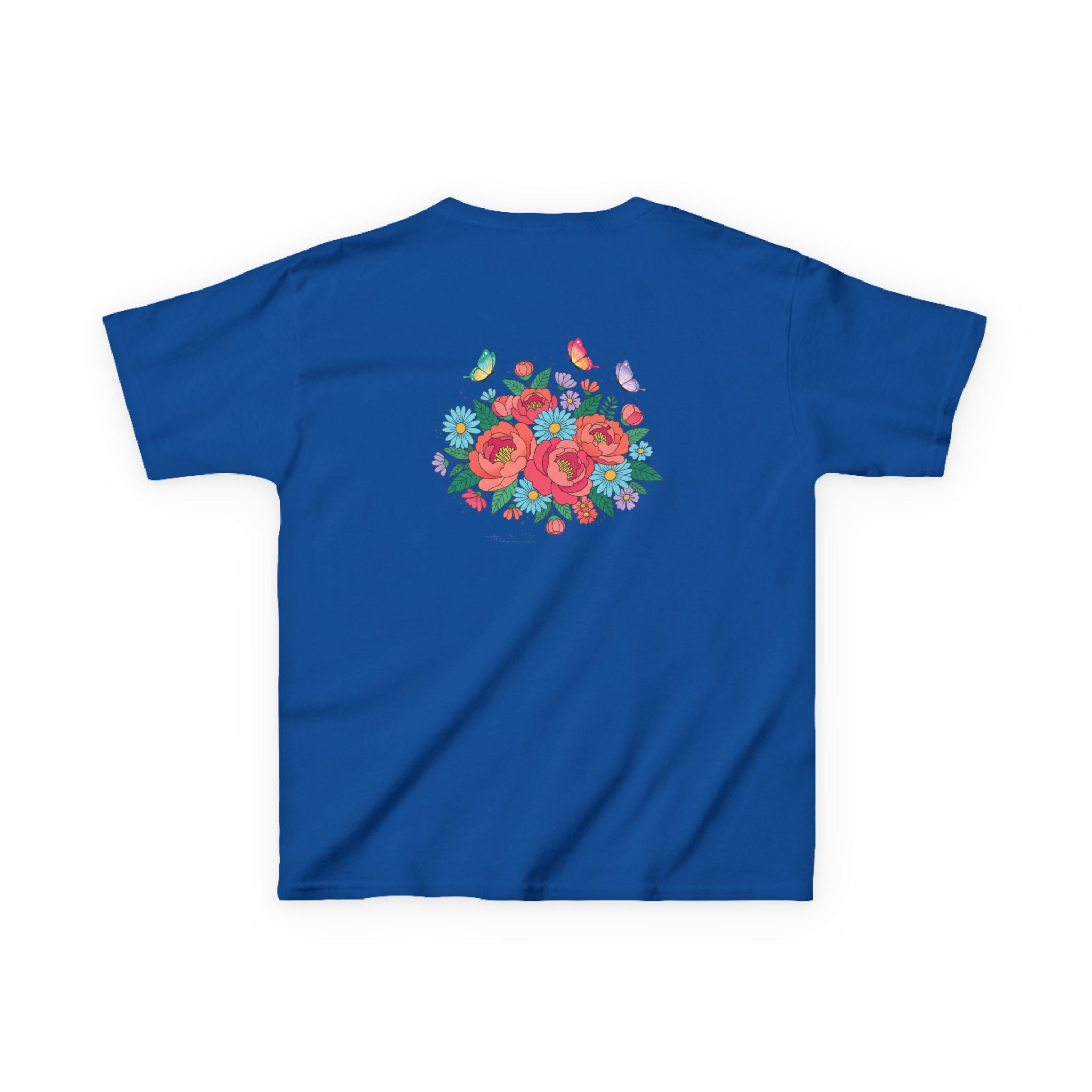 Kids Tee — Colorful Floral Bouquet with Butterflies