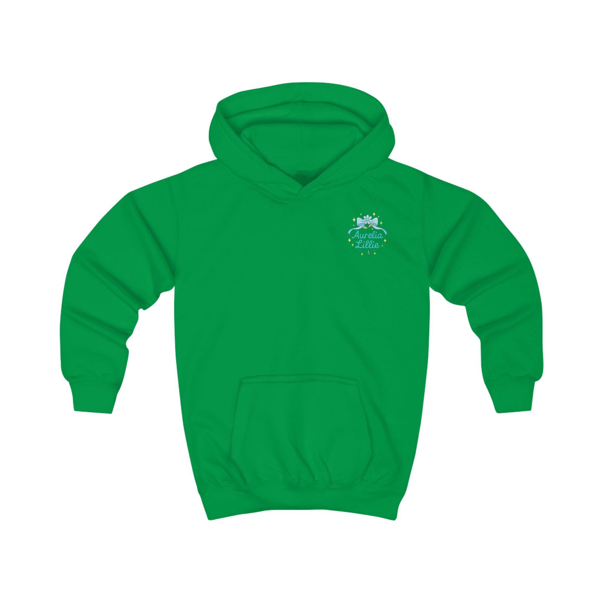 Kids Hoodie — Colorful Floral Bouquet Back + 'Little Sunshine' Chest Graphic