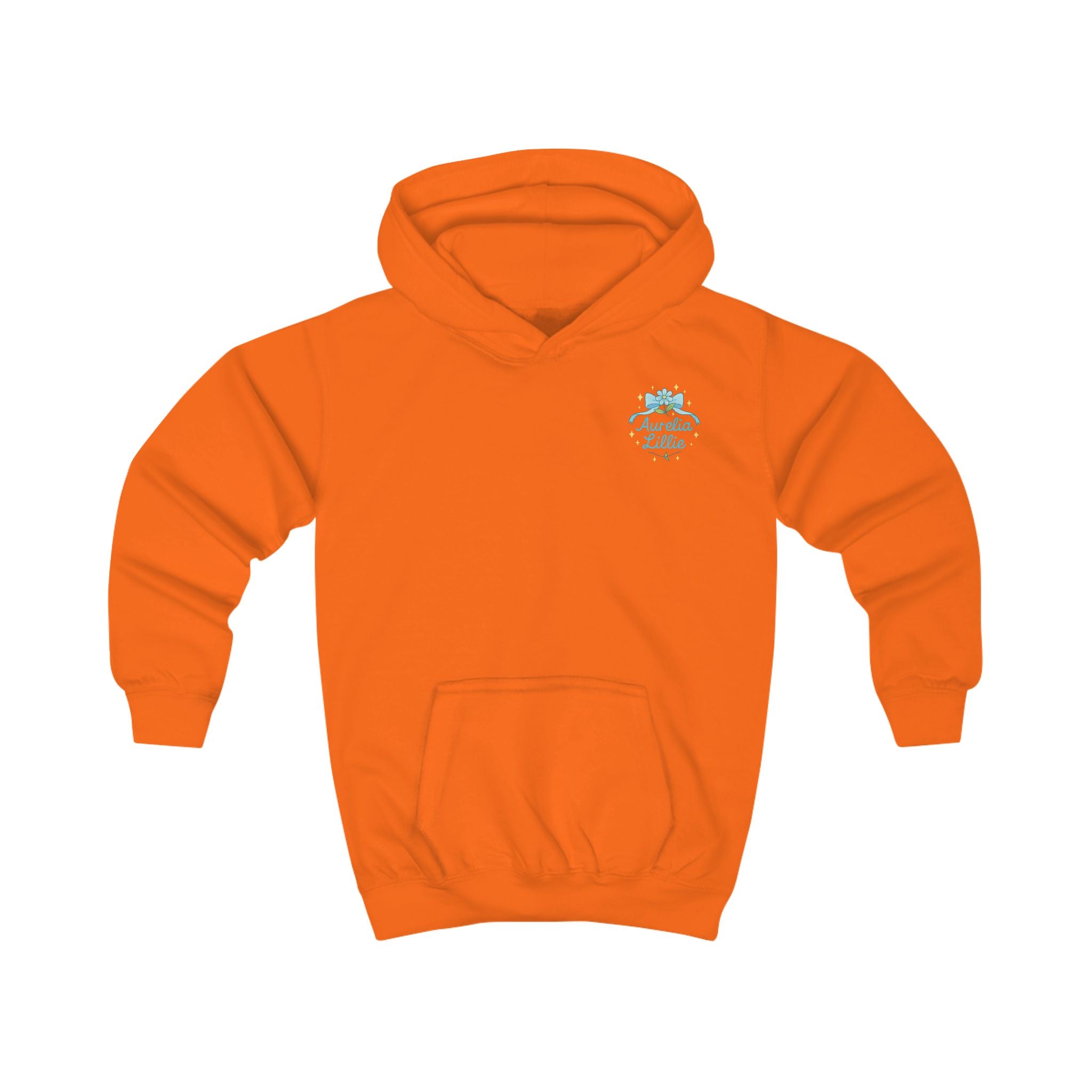 Kids Hoodie — Colorful Floral Bouquet Back + 'Little Sunshine' Chest Graphic