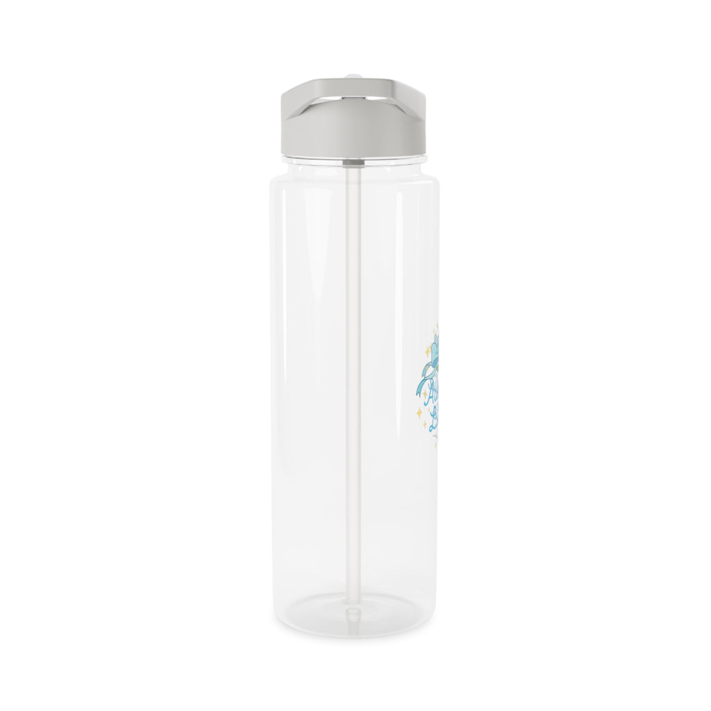Personalized Floral Trinket Tritan Water Bottle – "Aurelia Lillie" Blue Bow Design
