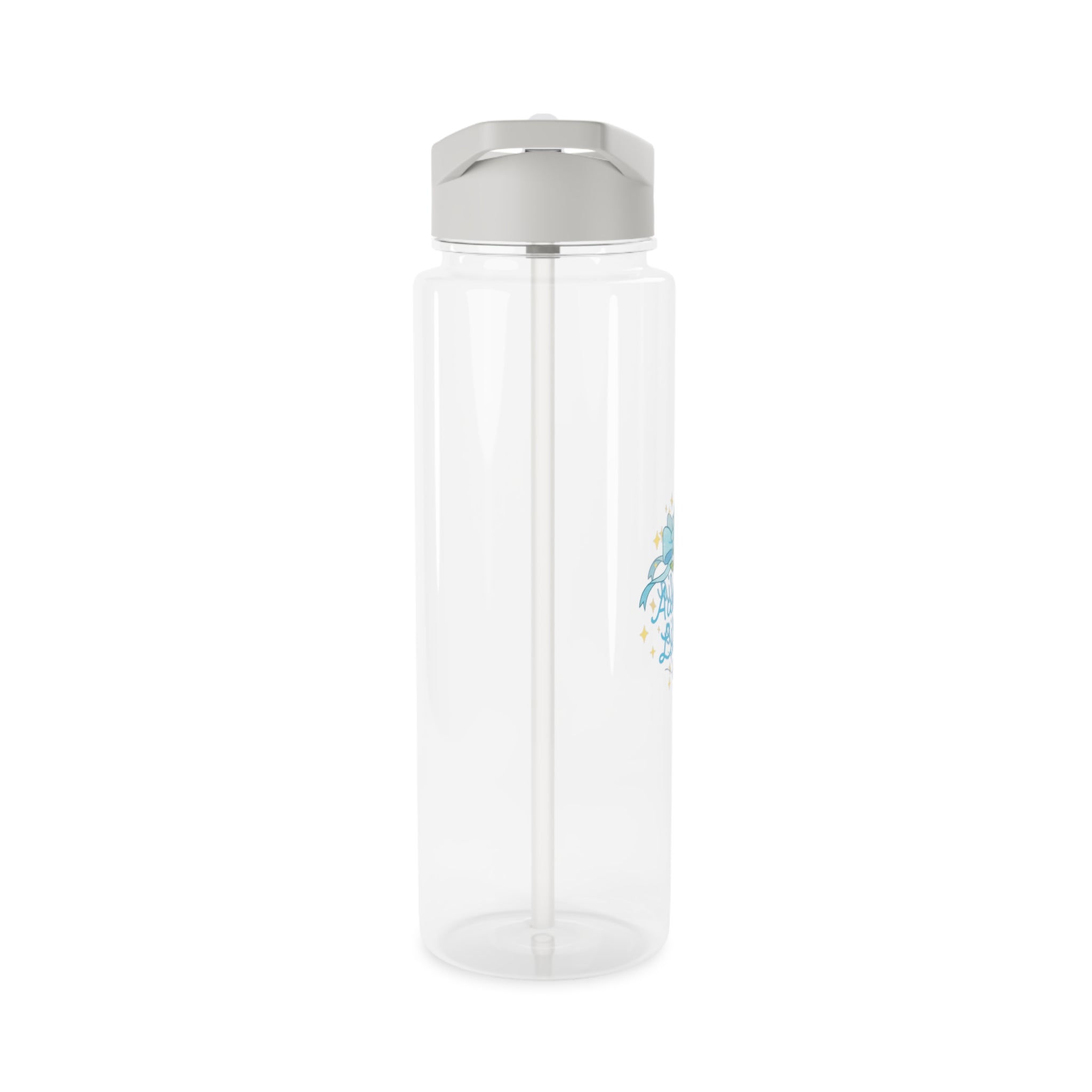 Personalized Floral Trinket Tritan Water Bottle – "Aurelia Lillie" Blue Bow Design