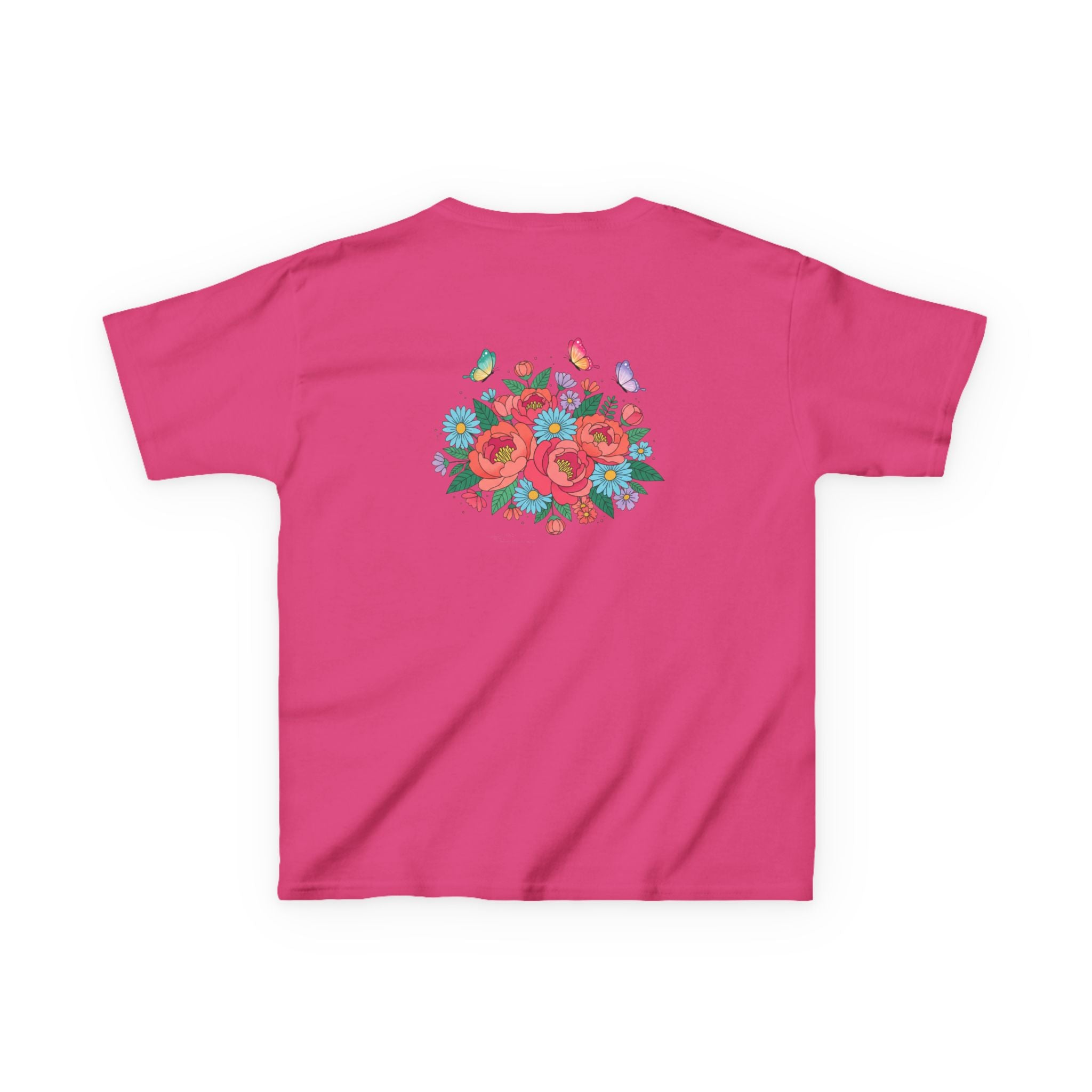 Kids Tee — Colorful Floral Bouquet with Butterflies