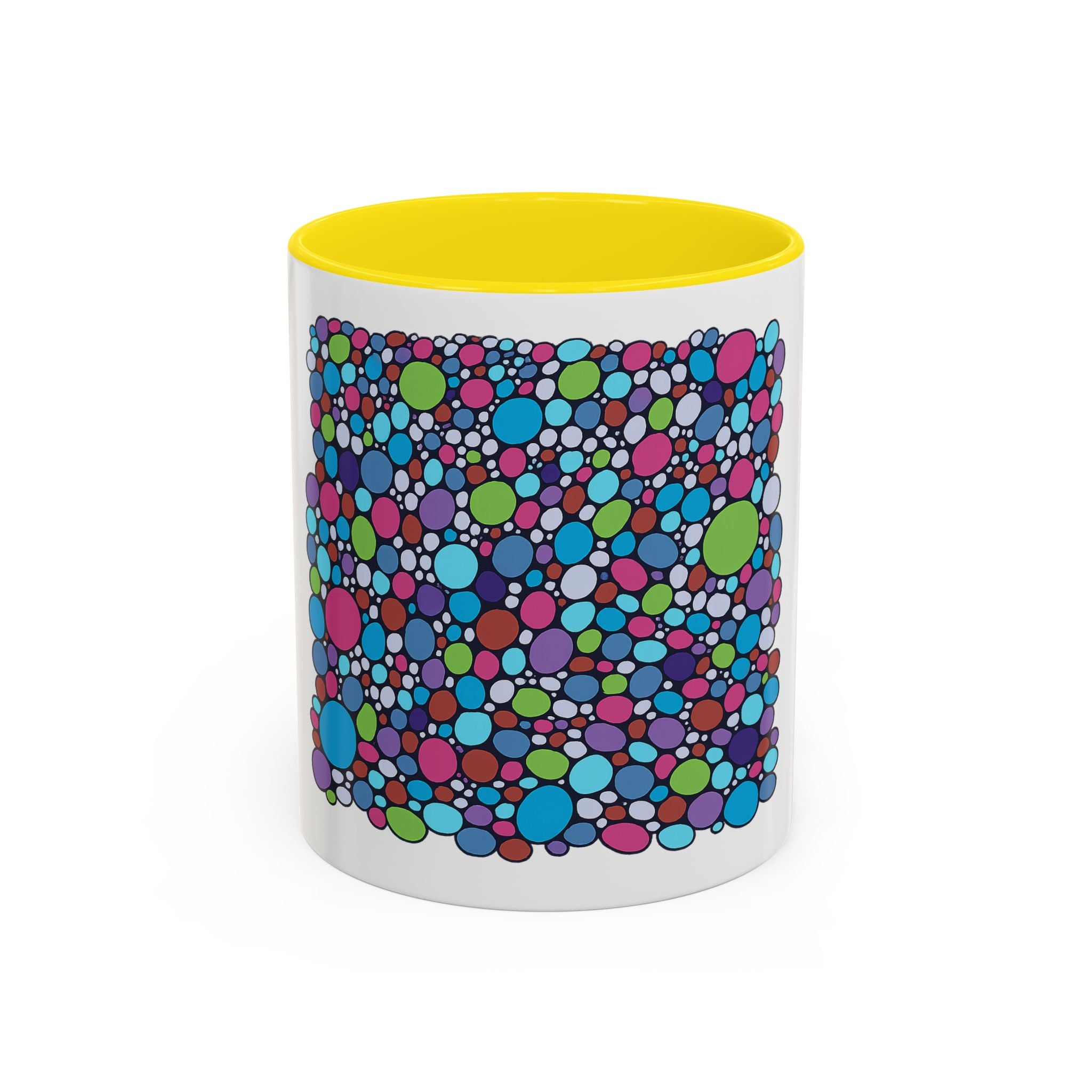 Colourful Bubble Pattern Accent Coffee Mug — Vibrant Abstract Dots 11/15oz