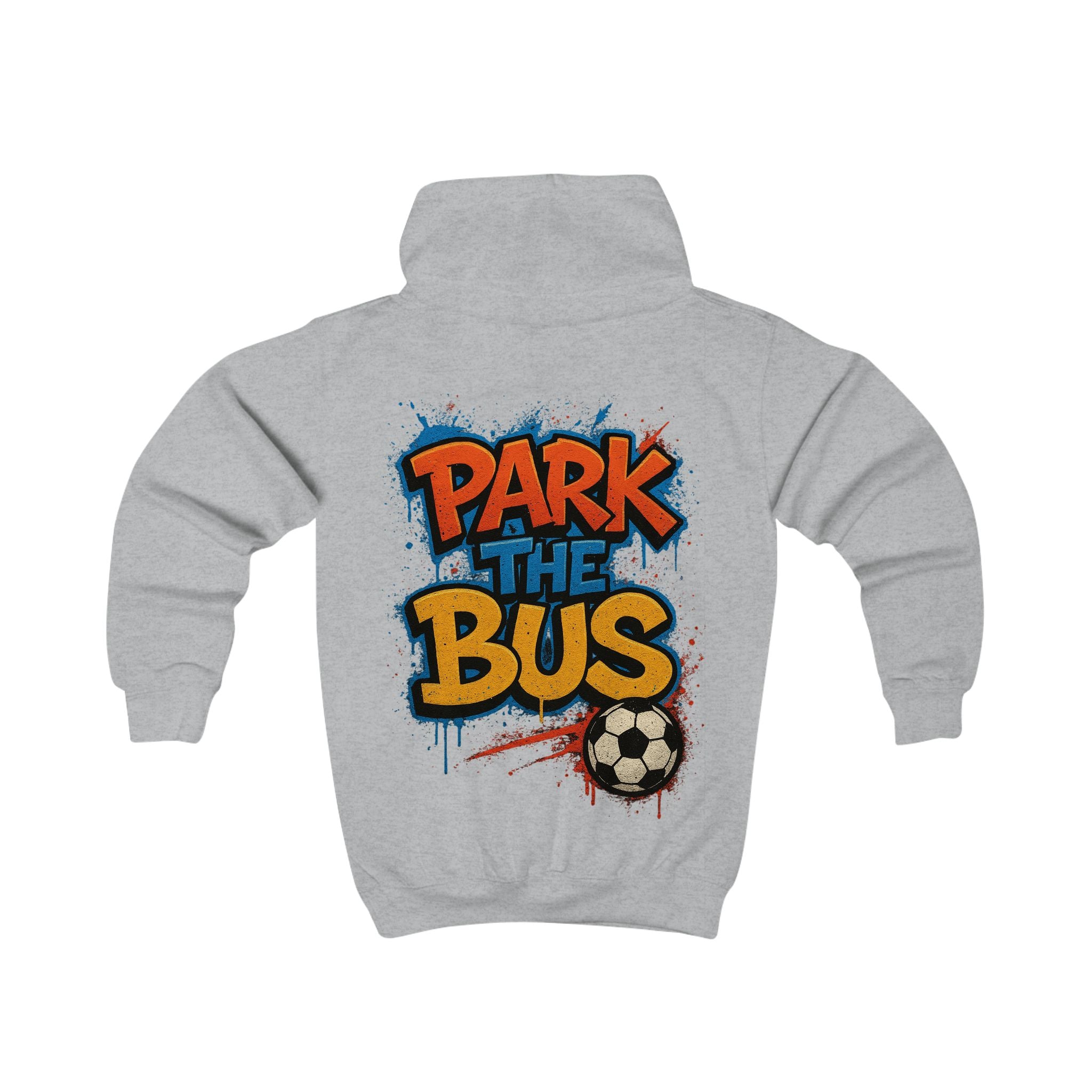 Kids Hoodie - "Park the Bus" Soccer Graphic Hoodie for Young Defenders