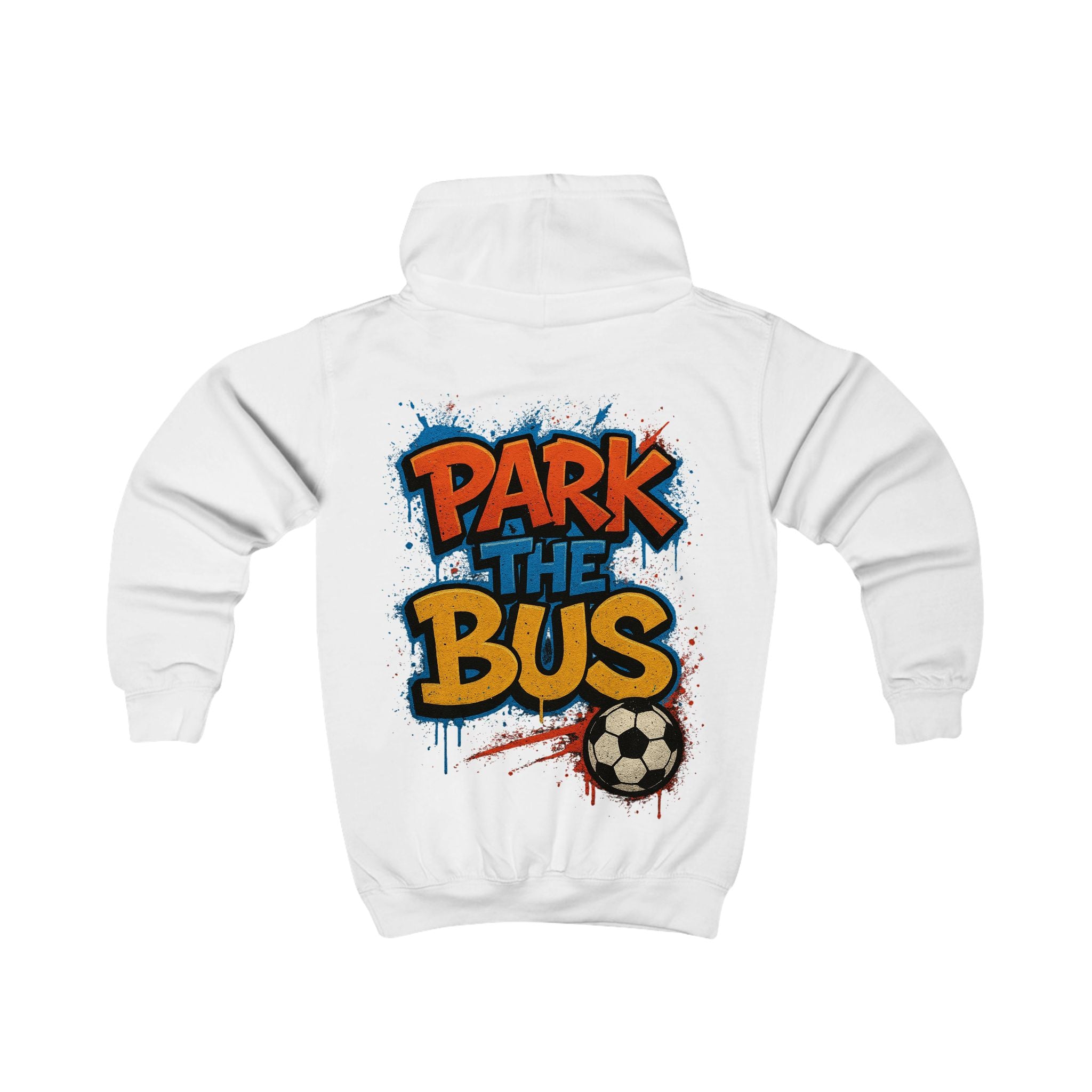 Kids Hoodie - "Park the Bus" Soccer Graphic Hoodie for Young Defenders