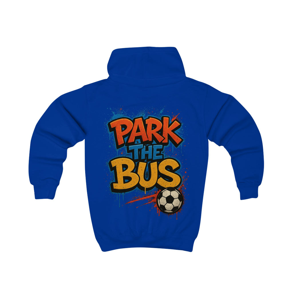 Kids Hoodie - "Park the Bus" Soccer Graphic Hoodie for Young Defenders