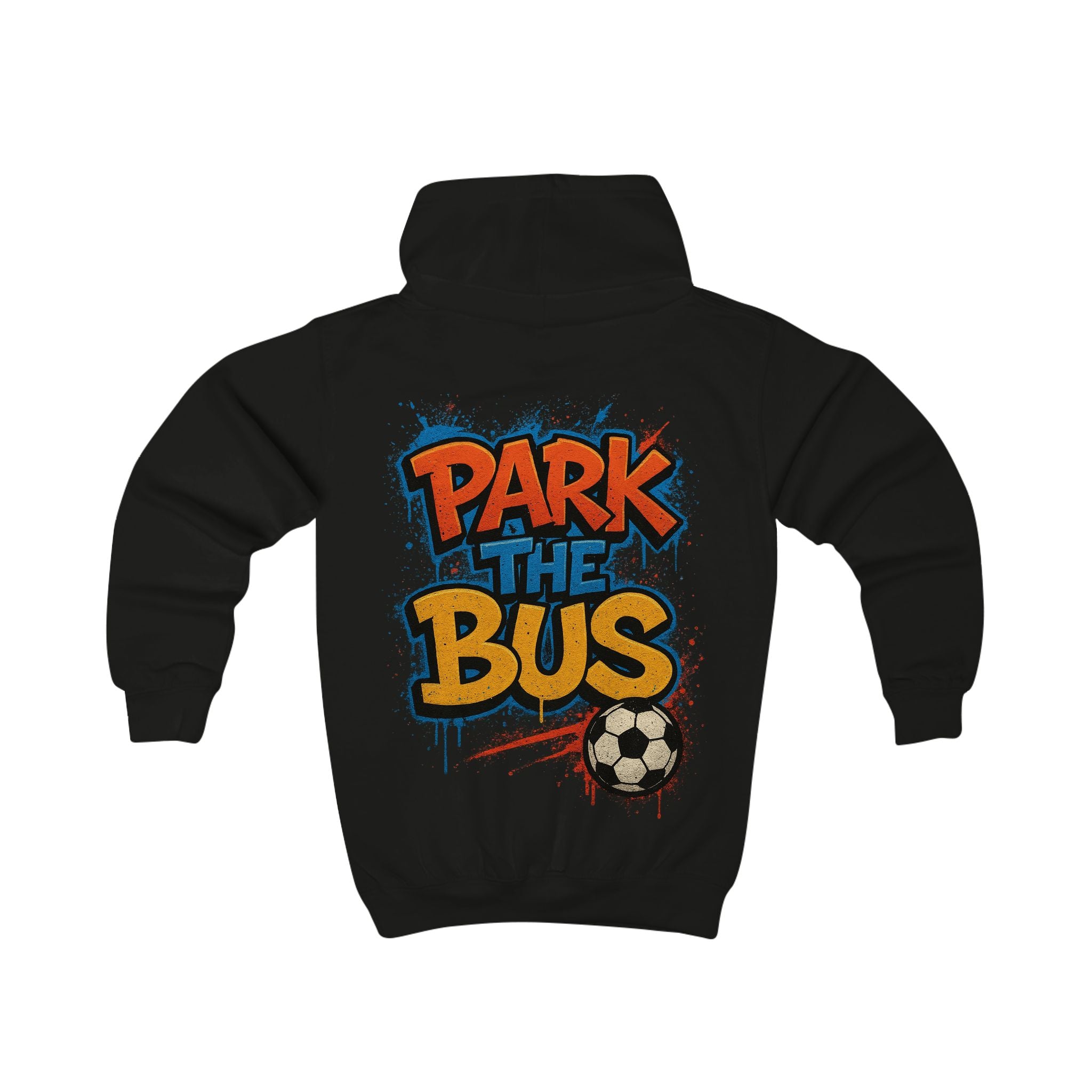 Kids Hoodie - "Park the Bus" Soccer Graphic Hoodie for Young Defenders
