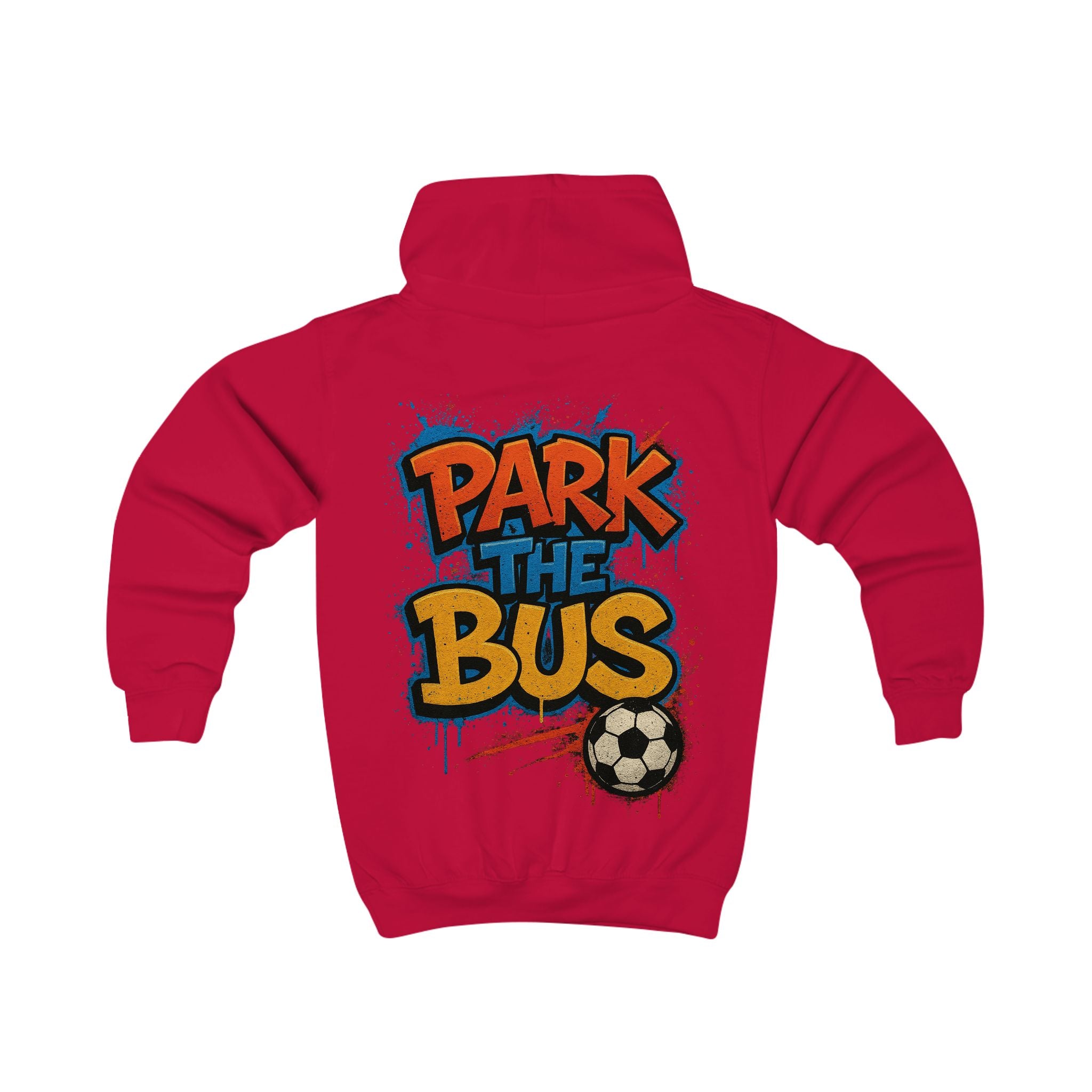 Kids Hoodie - "Park the Bus" Soccer Graphic Hoodie for Young Defenders