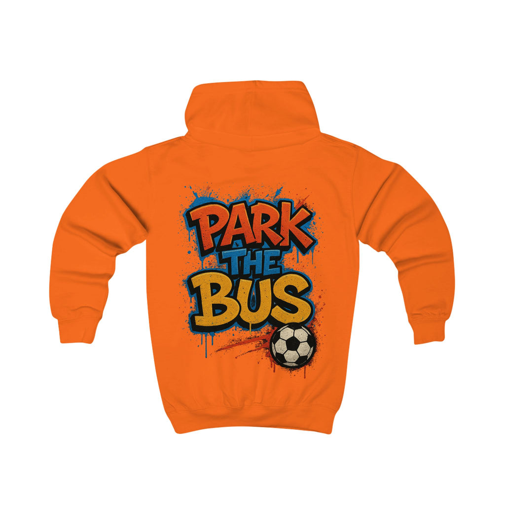 Kids Hoodie - "Park the Bus" Soccer Graphic Hoodie for Young Defenders