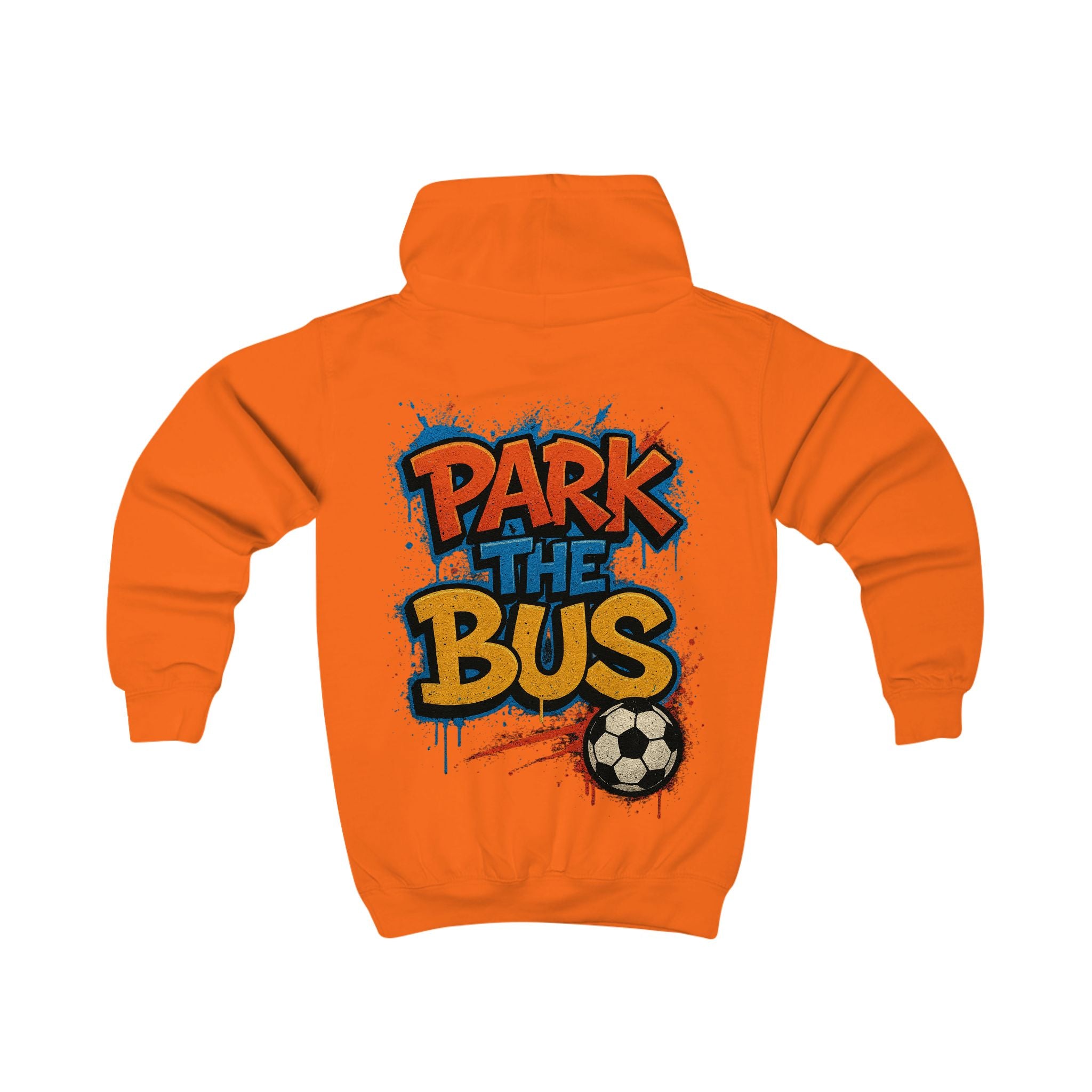 Kids Hoodie - "Park the Bus" Soccer Graphic Hoodie for Young Defenders