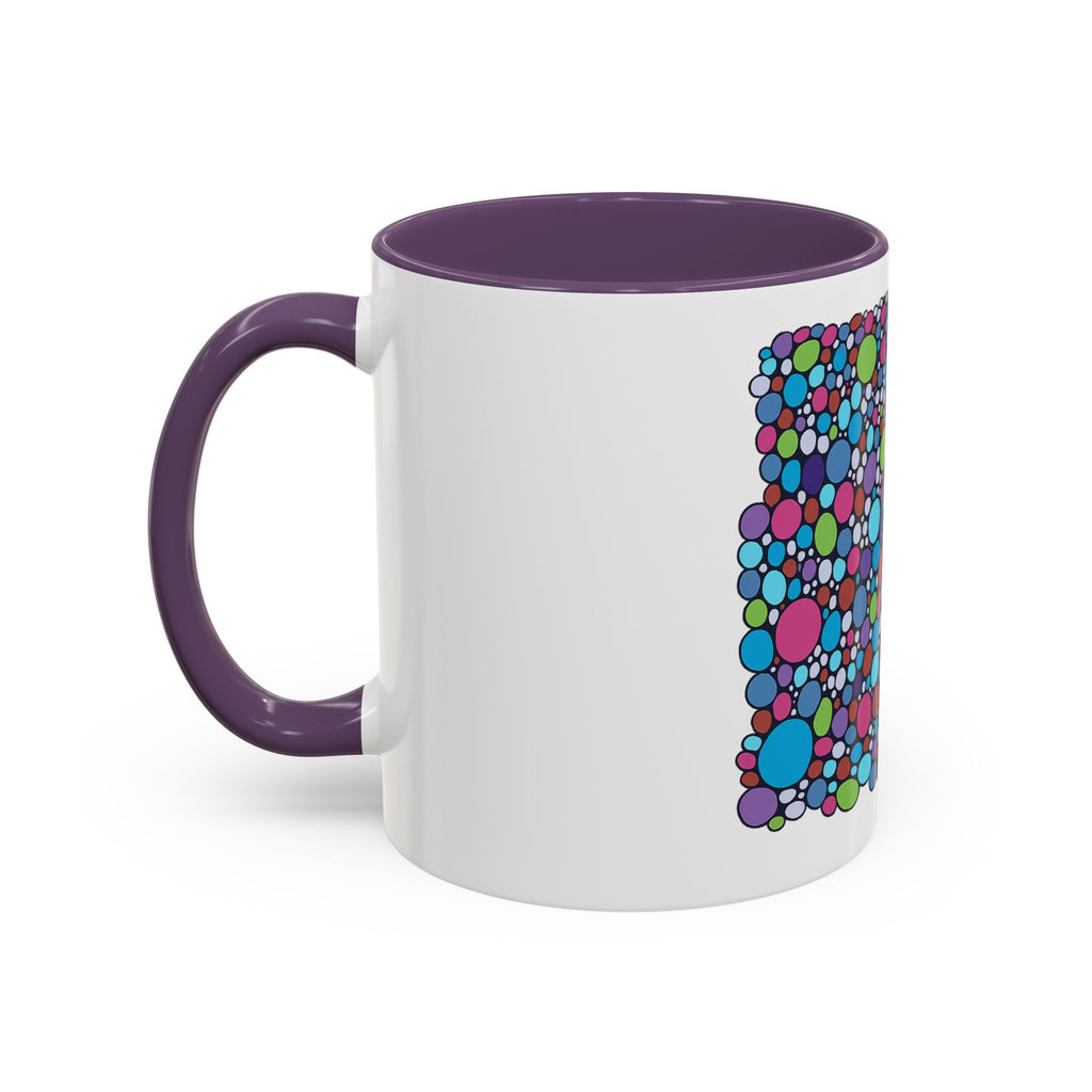 Colourful Bubble Pattern Accent Coffee Mug — Vibrant Abstract Dots 11/15oz