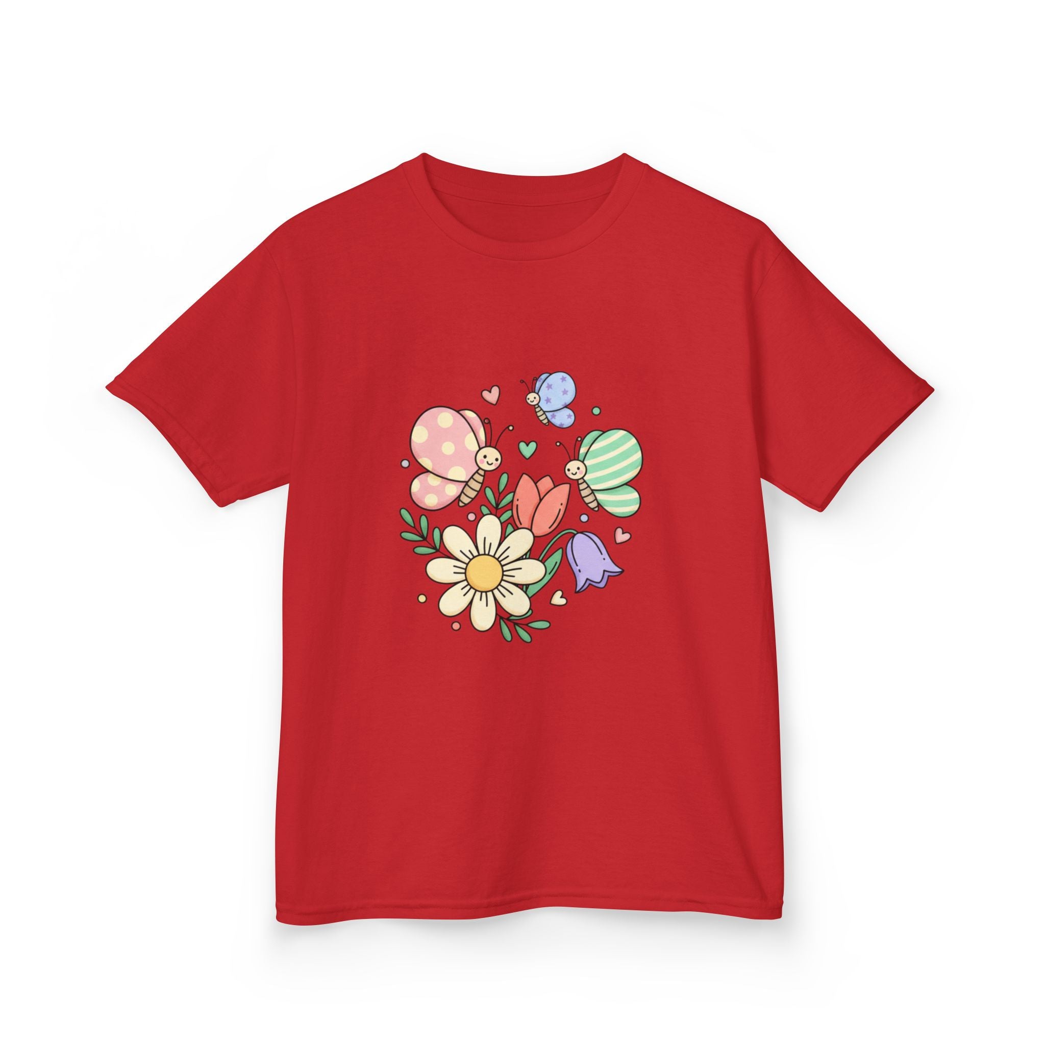 Kids Floral Butterfly Tee — Cute Pastel Flowers & Butterflies Personalized Shirt