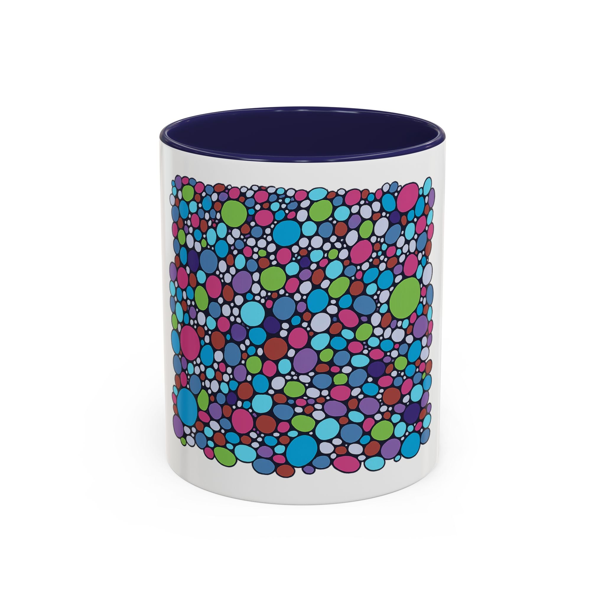 Colourful Bubble Pattern Accent Coffee Mug — Vibrant Abstract Dots 11/15oz