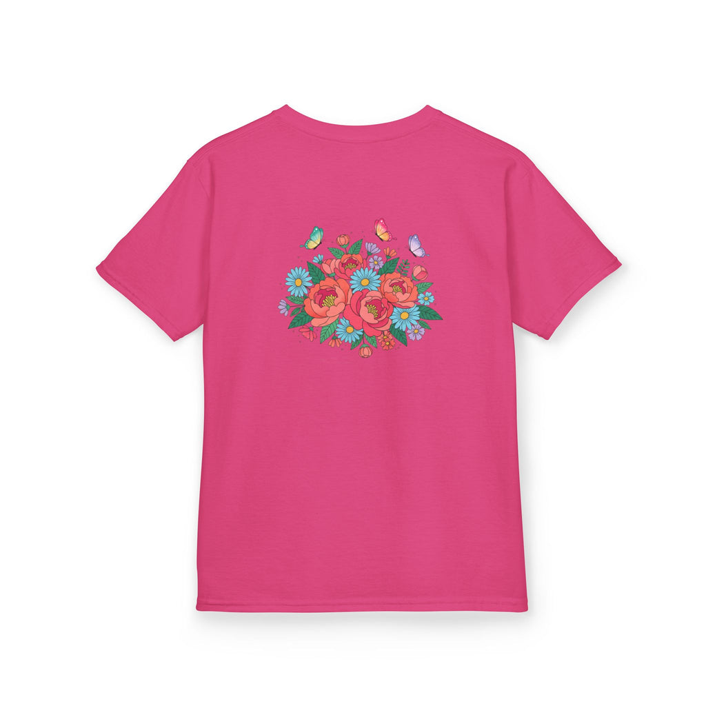 Kids Tee — Colorful Floral Bouquet with Butterflies
