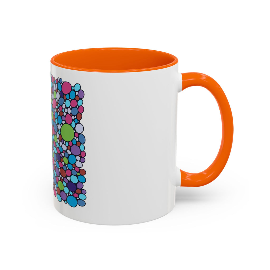 Colourful Bubble Pattern Accent Coffee Mug — Vibrant Abstract Dots 11/15oz
