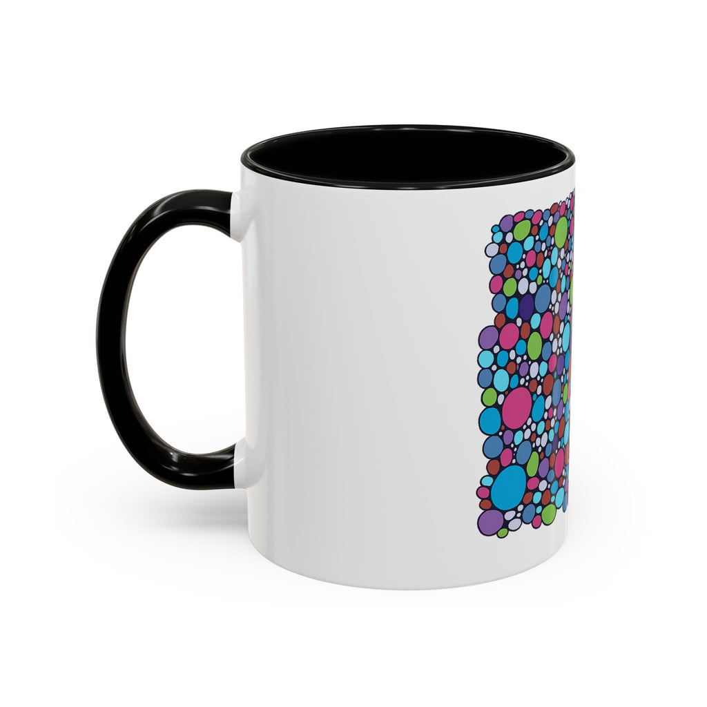 Colourful Bubble Pattern Accent Coffee Mug — Vibrant Abstract Dots 11/15oz