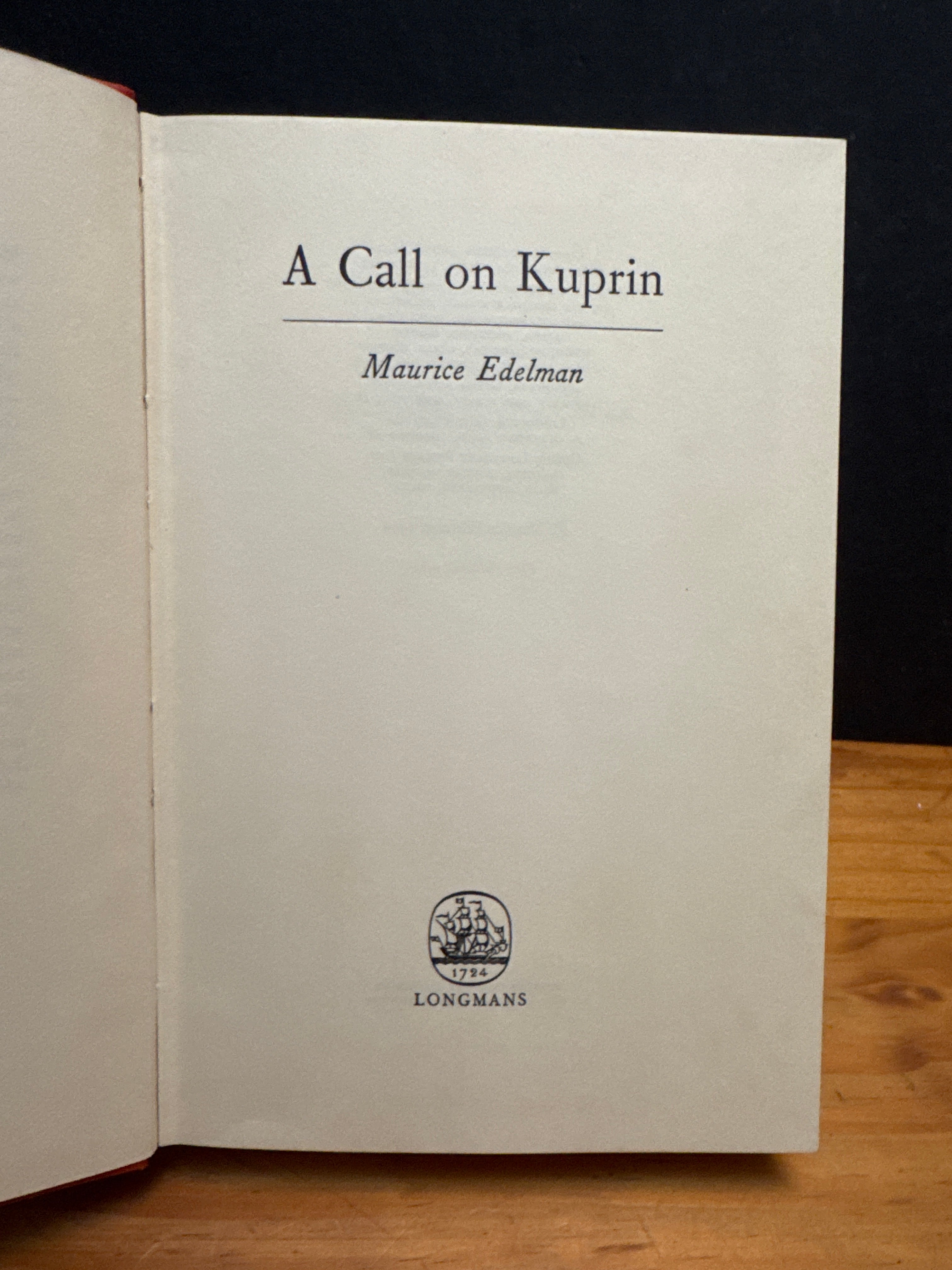 A Call On Kuprin by Maurice Edelman, hardcover book