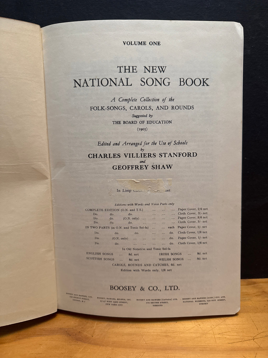 Rhythmic Series, The New National Song Book, hardcover book