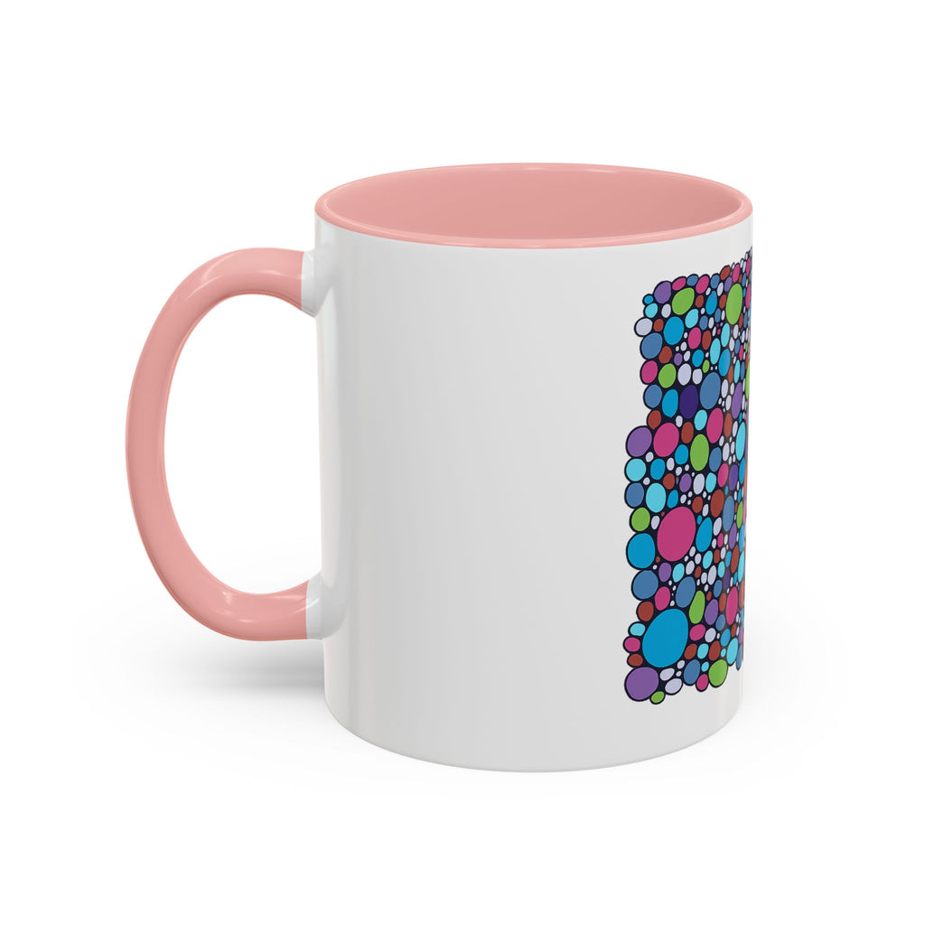 Colourful Bubble Pattern Accent Coffee Mug — Vibrant Abstract Dots 11/15oz